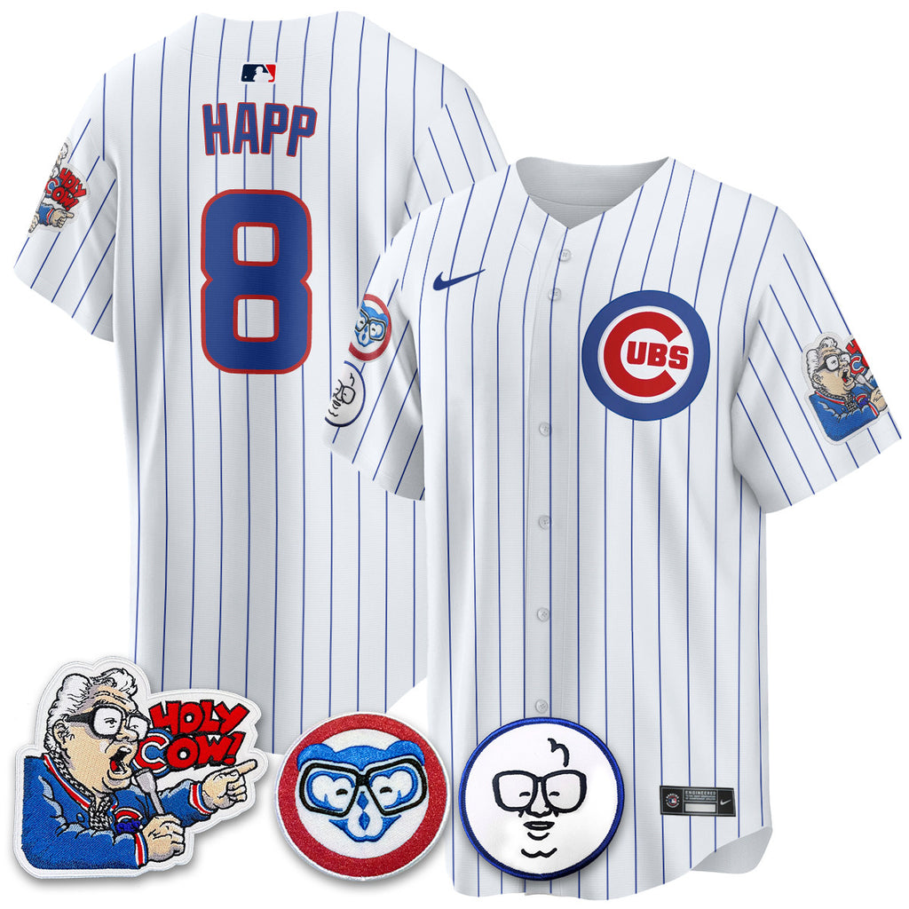 Men's Chicago Cubs Limited Jersey - Harry Caray "Holy Cow" Patch - All Stitched