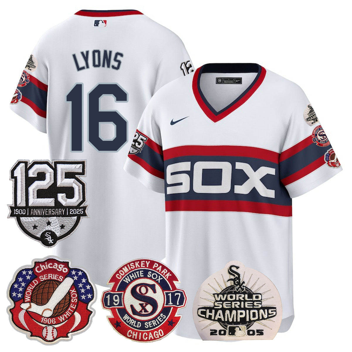 CWS 125th Anniversary - World Series Champions Jersey - All Stitched
