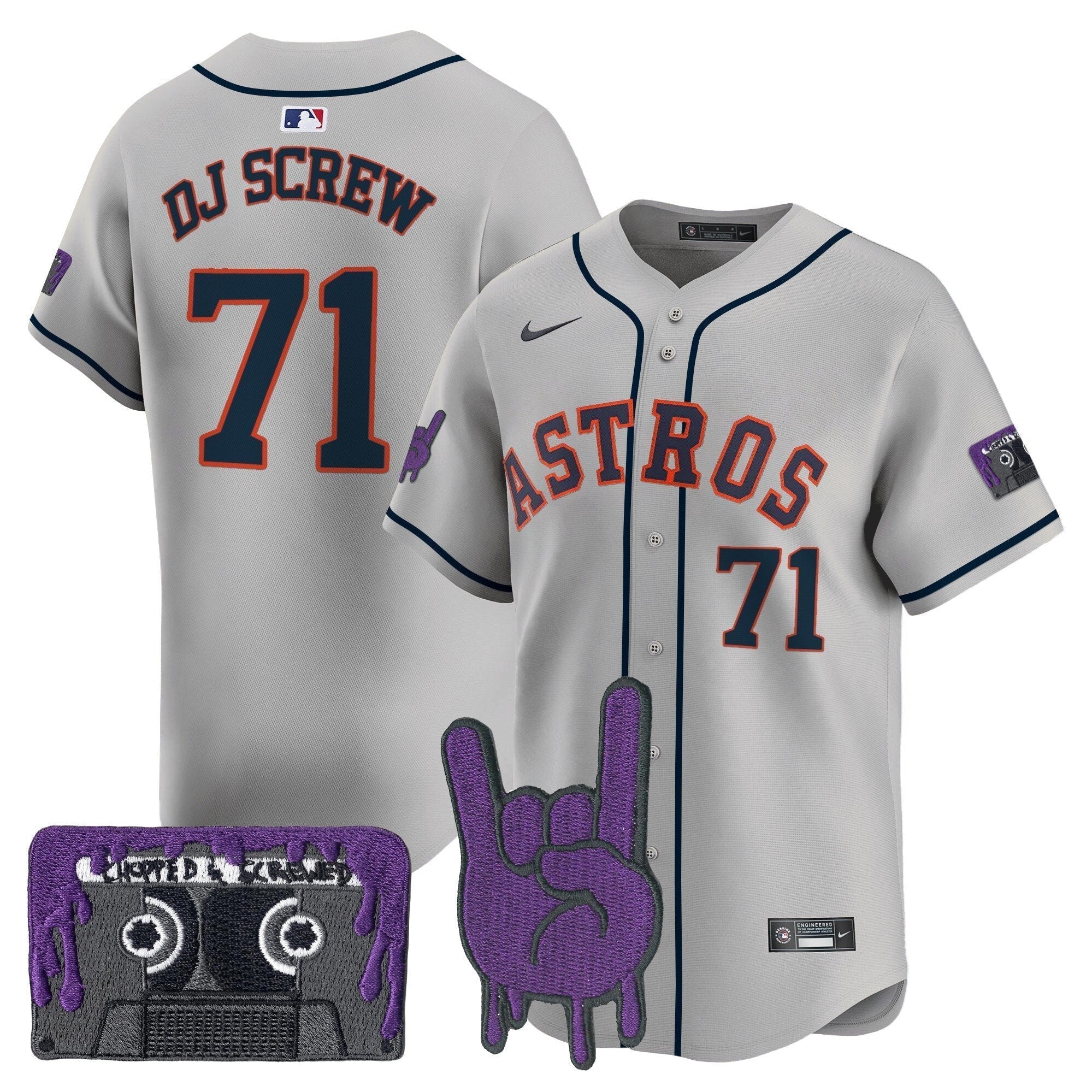 HOU DJ Screw Patch Vapor Premier Limited Jersey - All Stitched