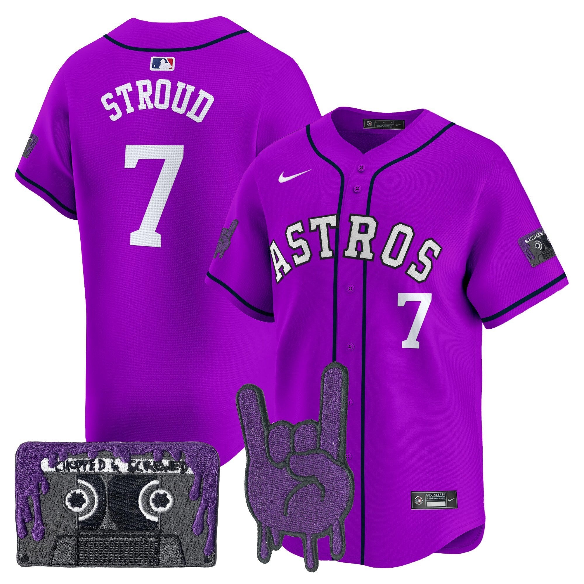 HOU DJ Screw Patch Vapor Premier Limited Jersey - All Stitched