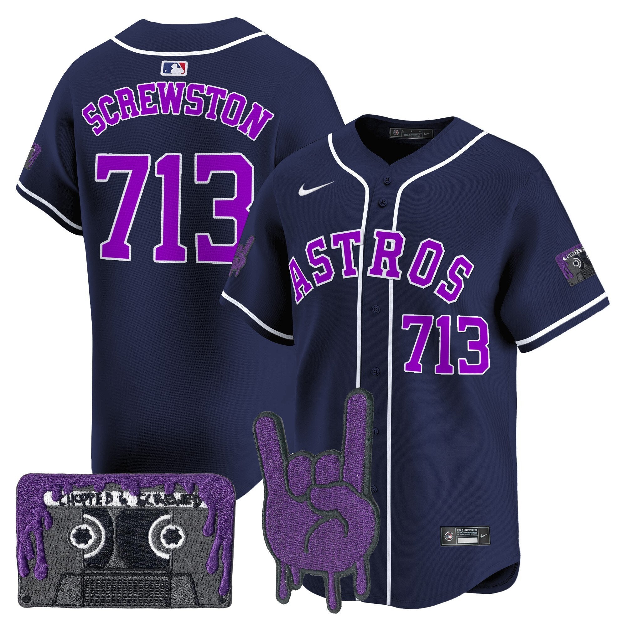 HOU DJ Screw Patch Vapor Premier Limited Jersey - All Stitched