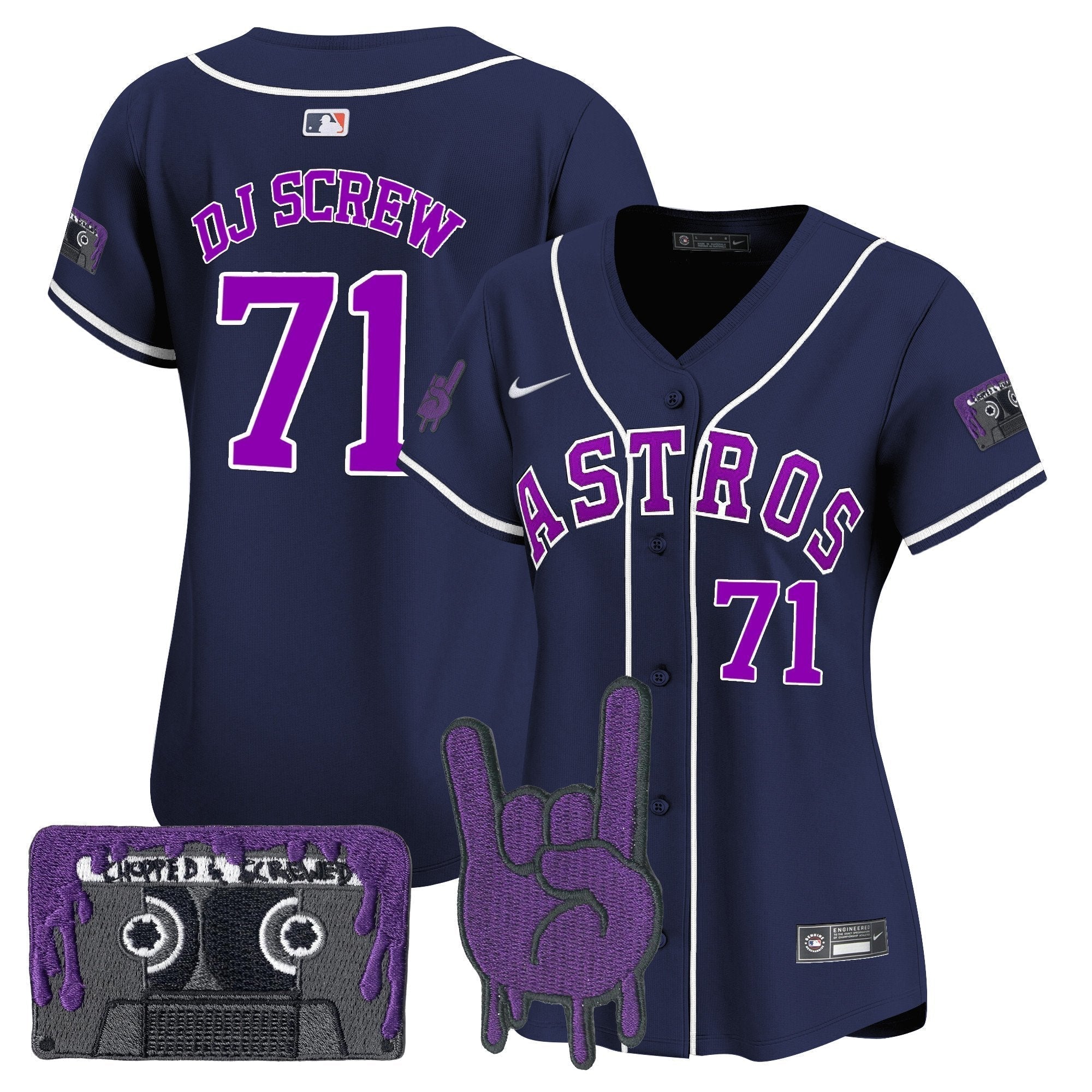 Women's HOU DJ Screw Patch Vapor Premier Limited Jersey - All Stitched