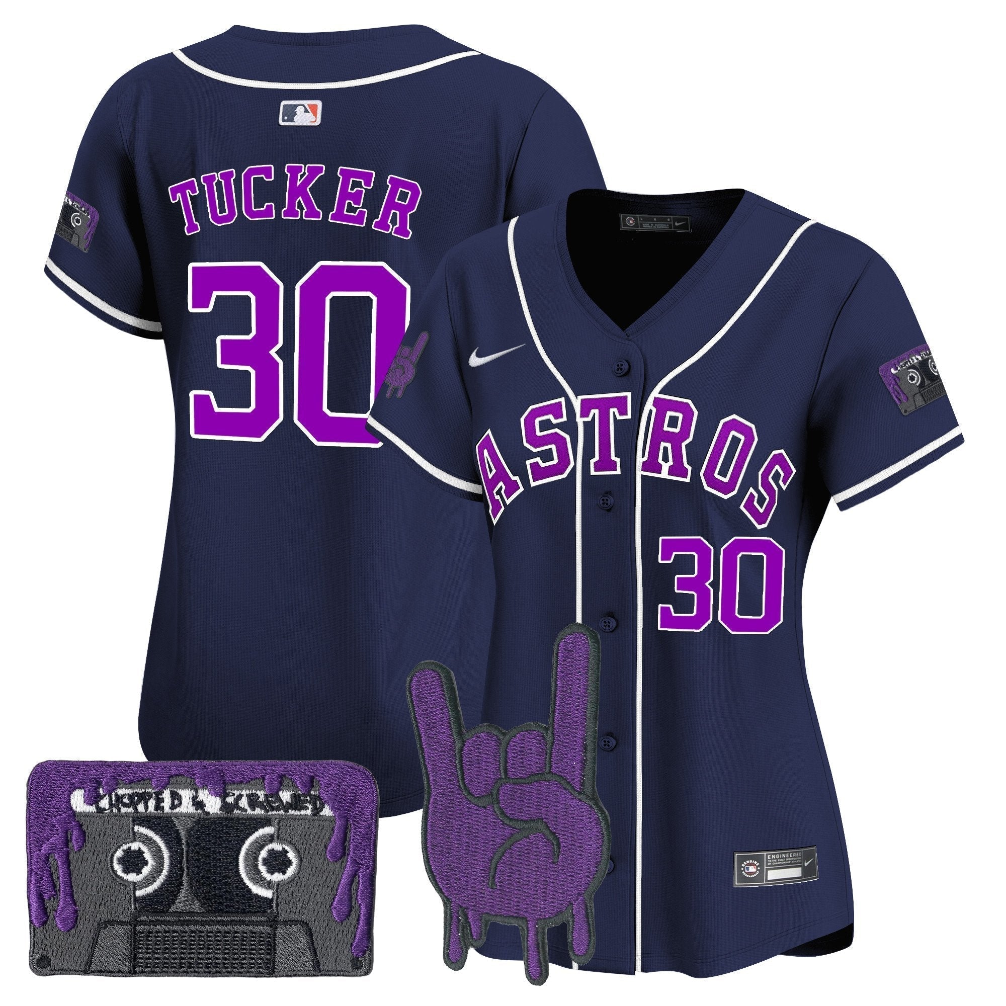 Women's HOU DJ Screw Patch Vapor Premier Limited Jersey - All Stitched