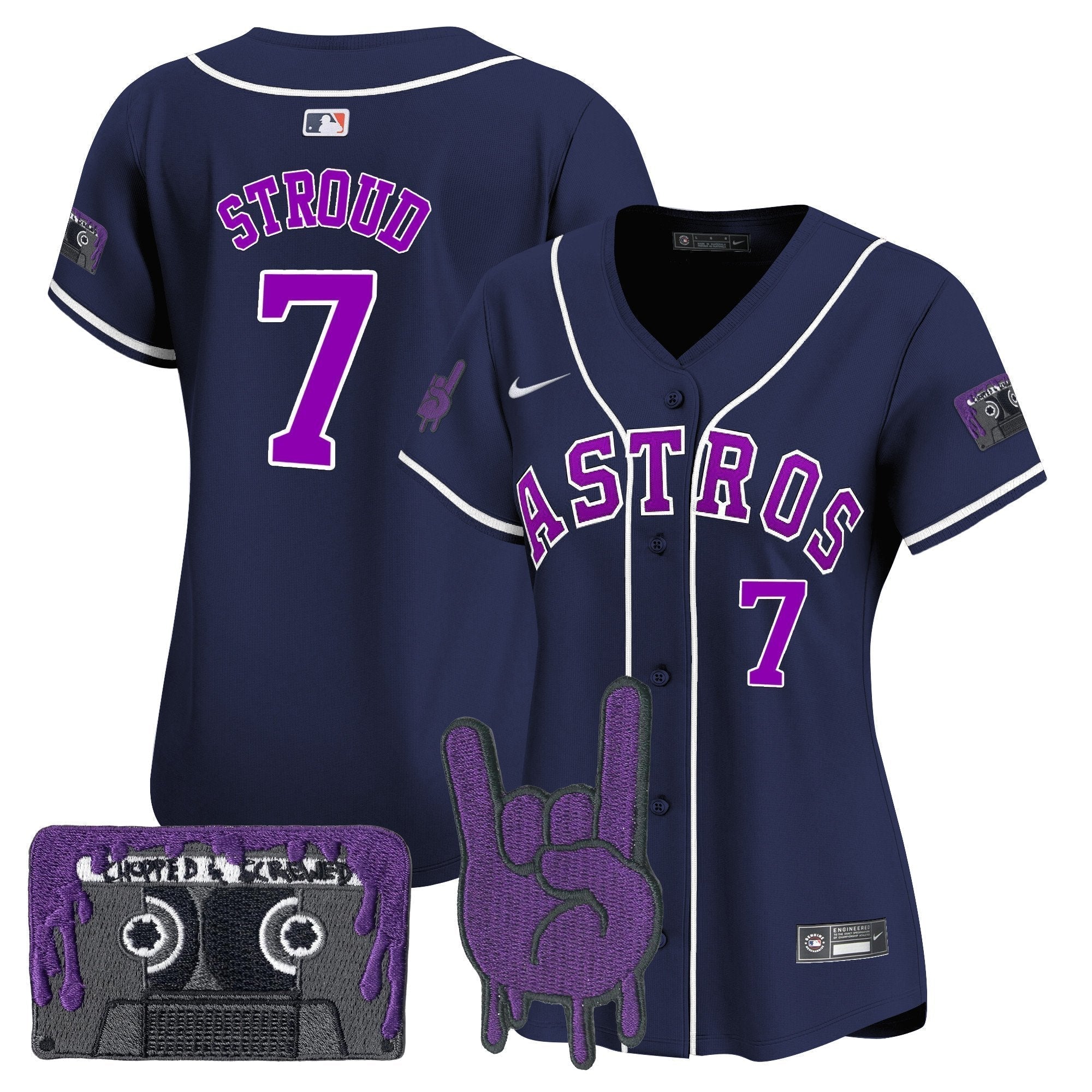 Women's HOU DJ Screw Patch Vapor Premier Limited Jersey - All Stitched