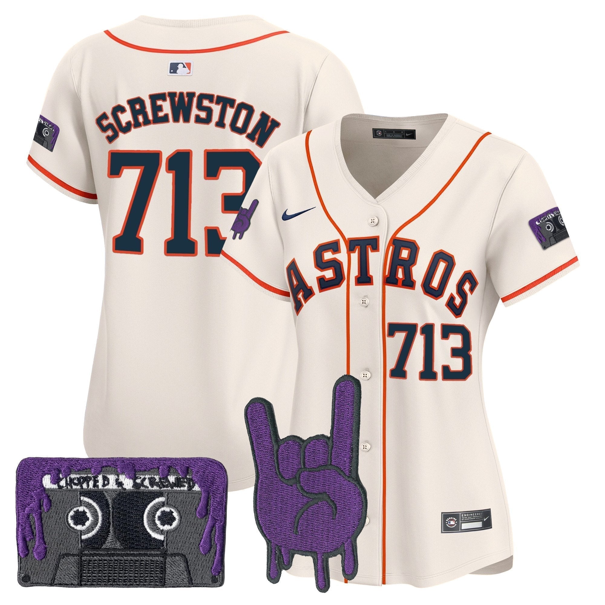 Women's HOU DJ Screw Patch Vapor Premier Limited Jersey - All Stitched