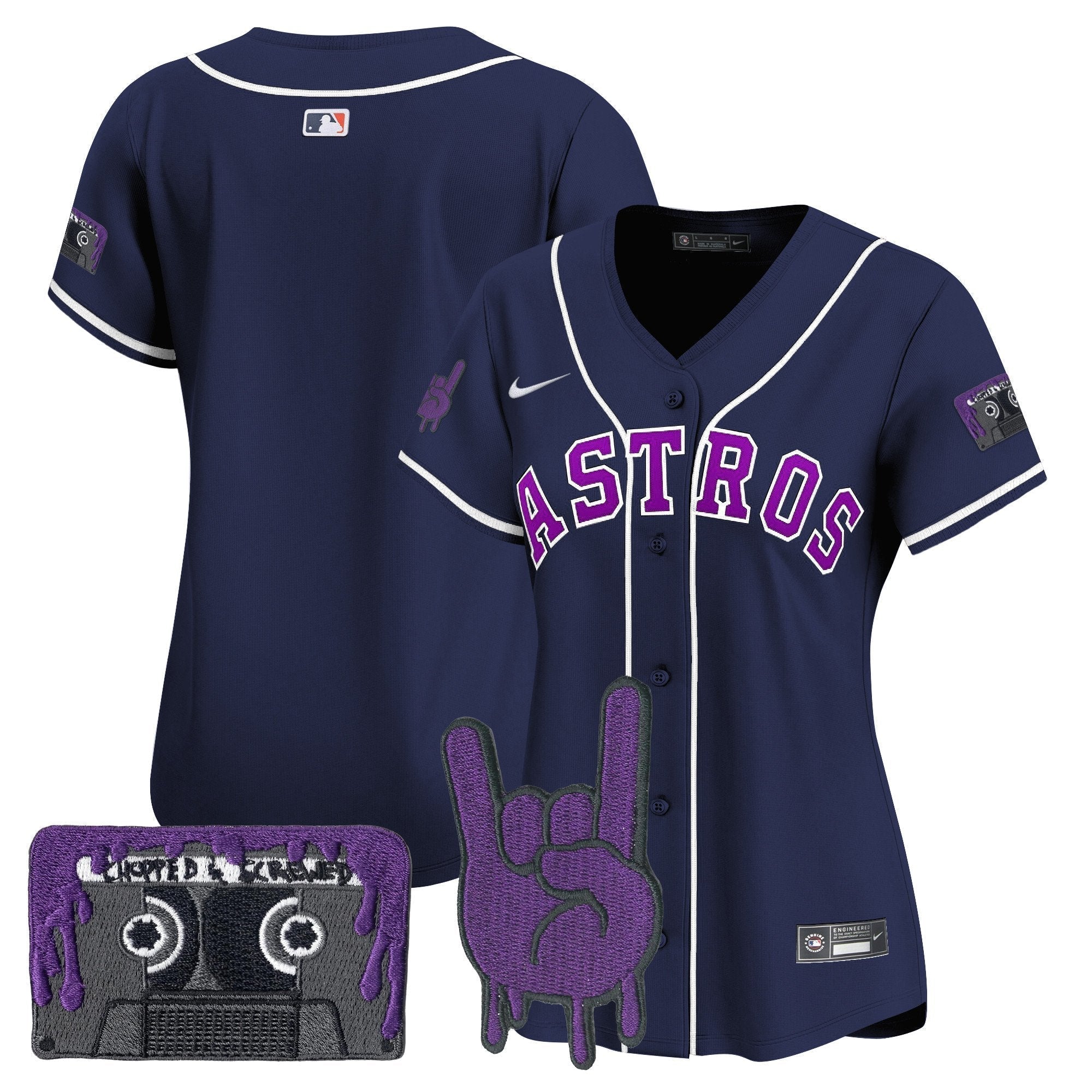 Women's HOU DJ Screw Patch Vapor Premier Limited Jersey - All Stitched