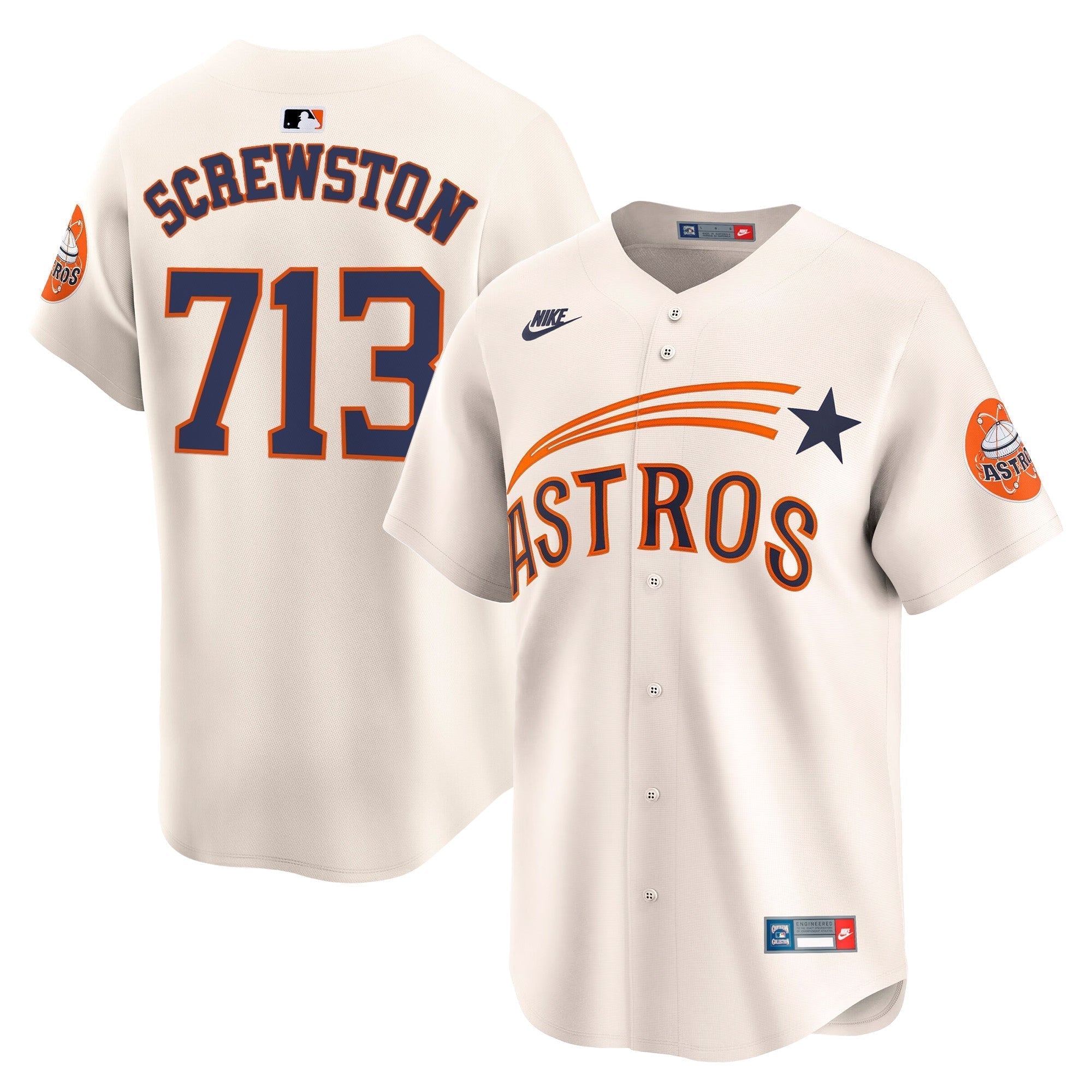 HOU Throwback Cooperstown Vapor Premier Limited Jersey - All Stitched