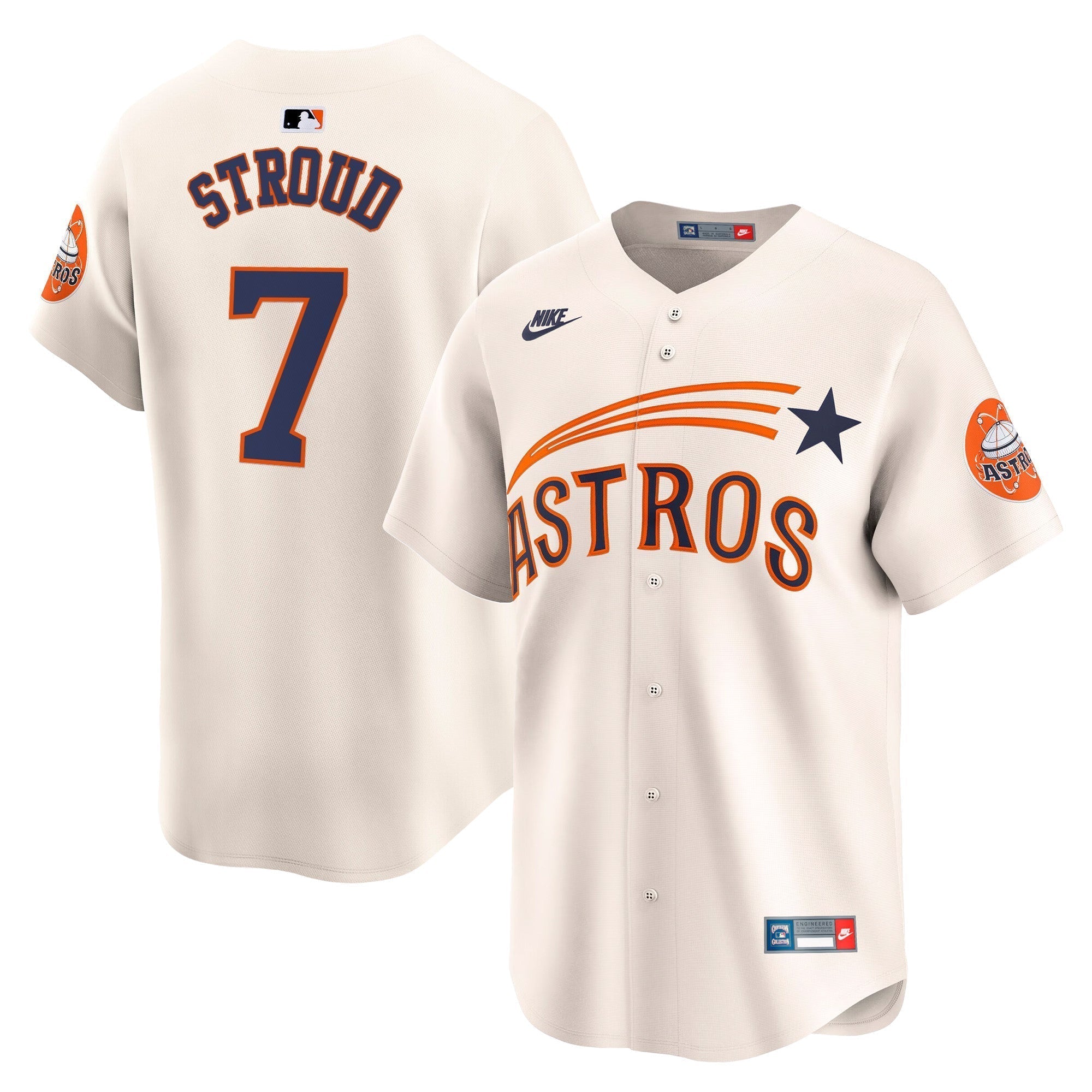 HOU Throwback Cooperstown Vapor Premier Limited Jersey - All Stitched