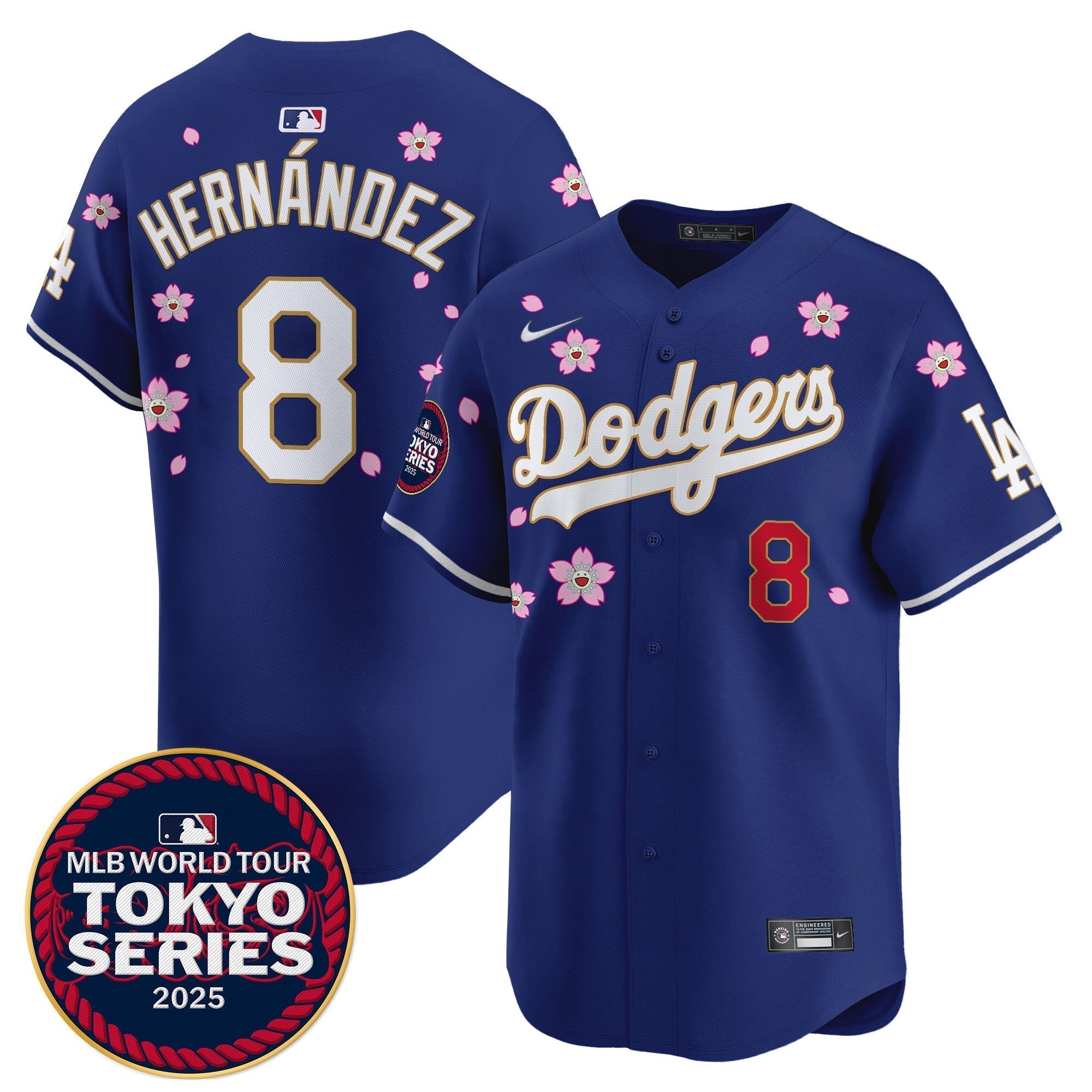 Dodgers Tokyo Series 2025 Gold Trim Vapor Premier Limited Jersey - Stitched