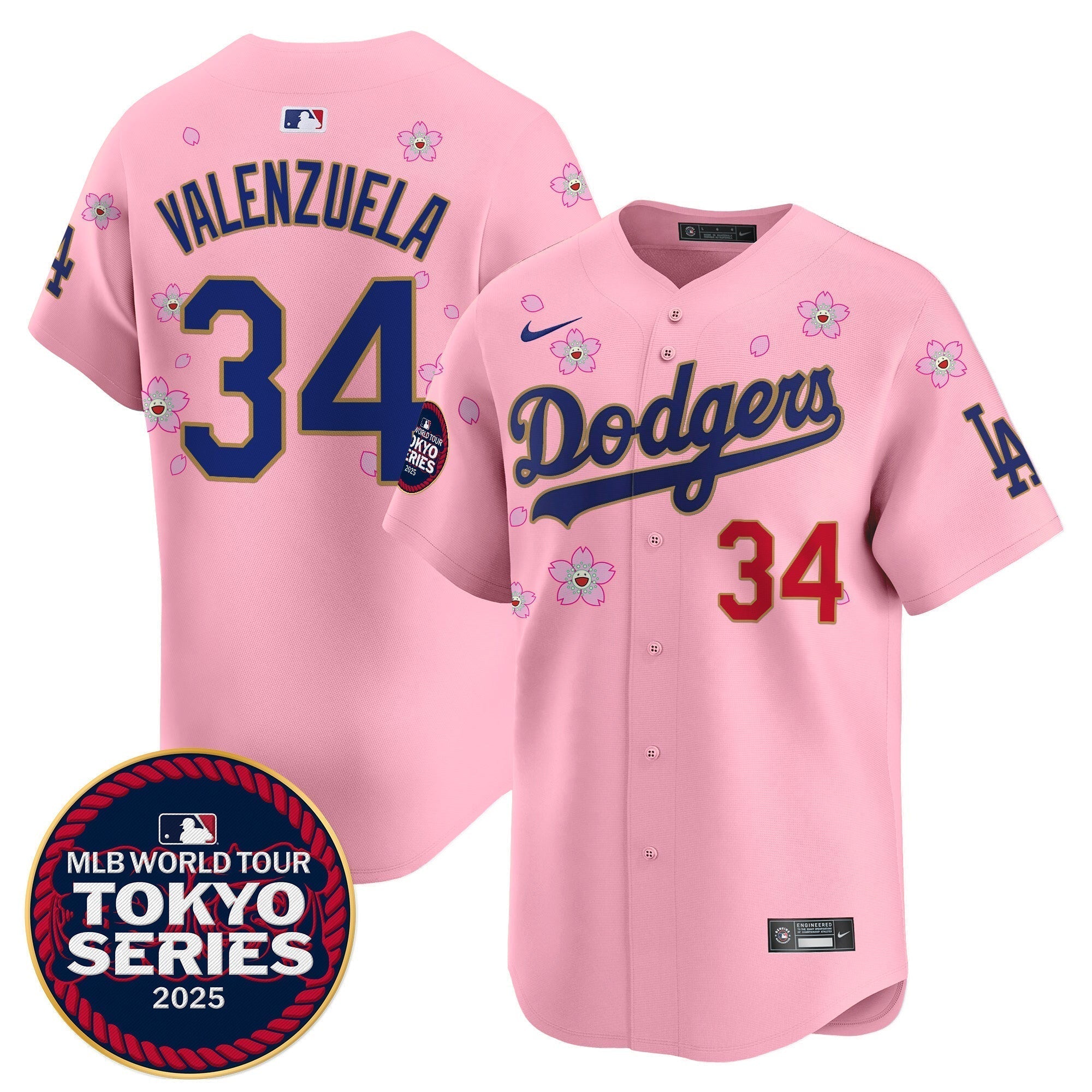 Dodgers Tokyo Series 2025 Gold Trim Vapor Premier Limited Jersey - Stitched