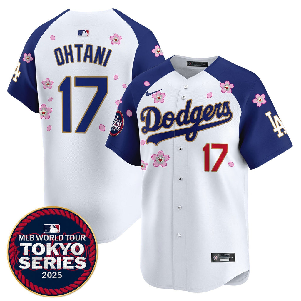 Dodgers Tokyo Series 2025 Gold Trim Vapor Premier Limited Jersey - Stitched