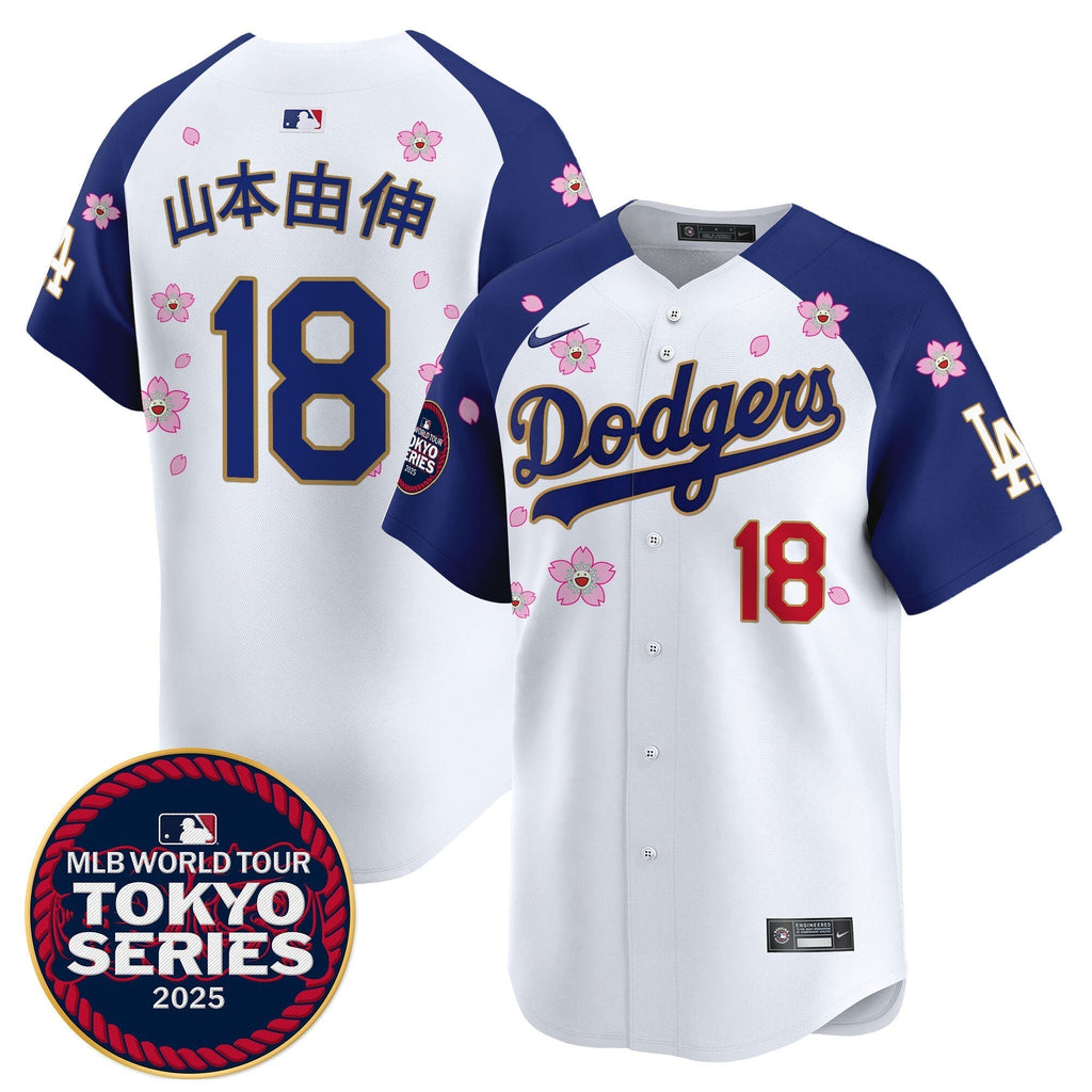 Dodgers Tokyo Series 2025 Gold Trim Vapor Premier Limited Jersey - Stitched