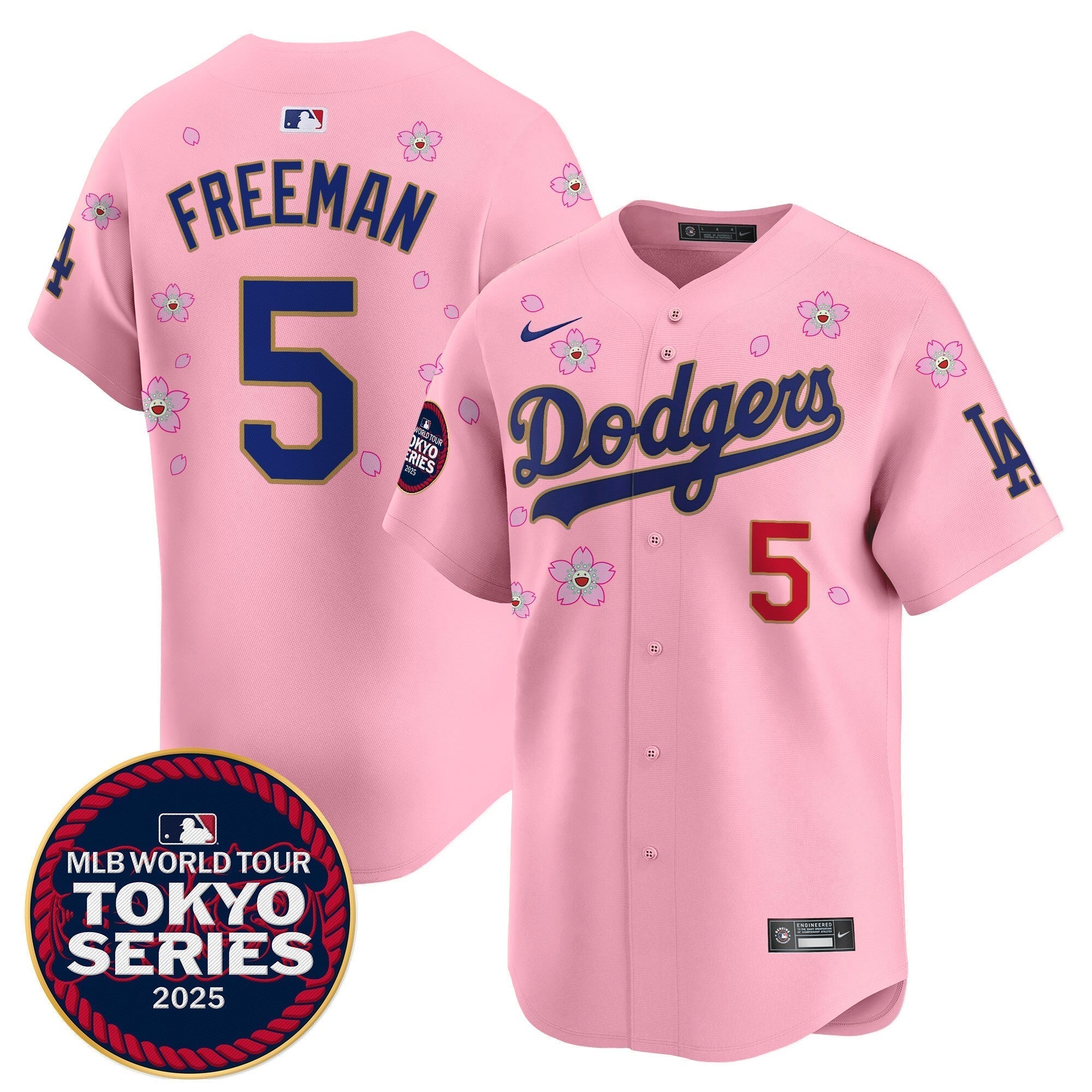Dodgers Tokyo Series 2025 Gold Trim Vapor Premier Limited Jersey - Stitched