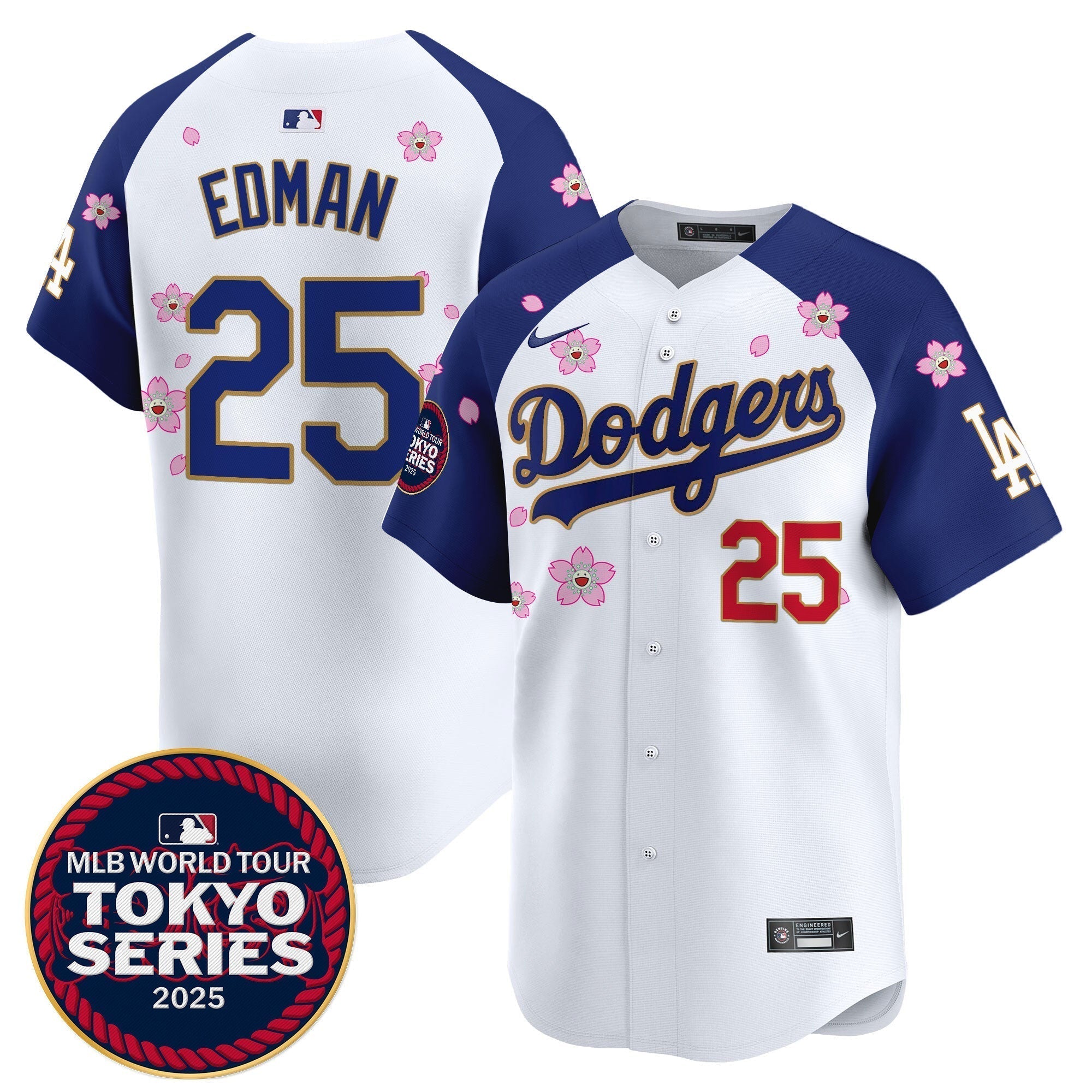 Dodgers Tokyo Series 2025 Gold Trim Vapor Premier Limited Jersey - Stitched