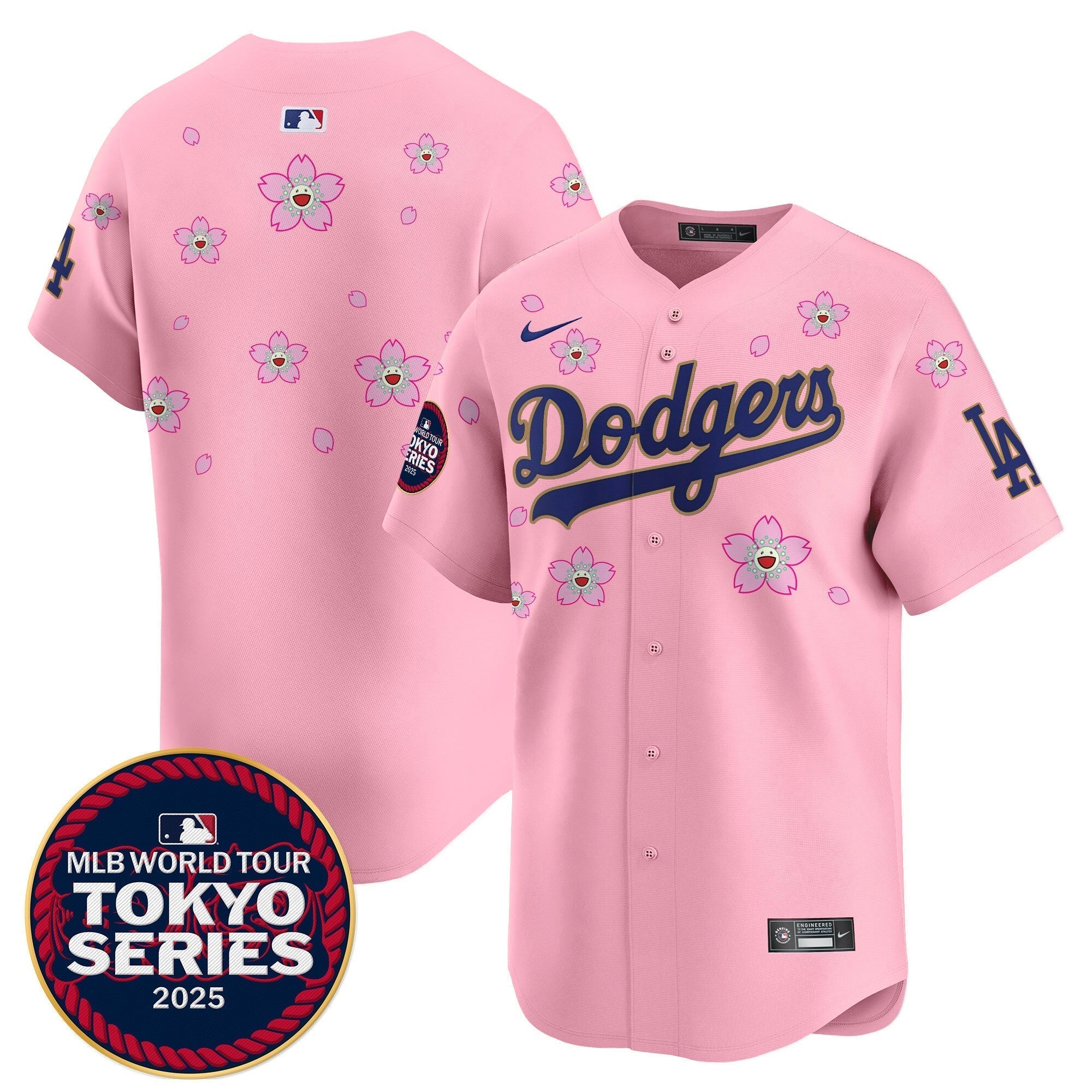 Dodgers Tokyo Series 2025 Gold Trim Vapor Premier Limited Jersey - Stitched