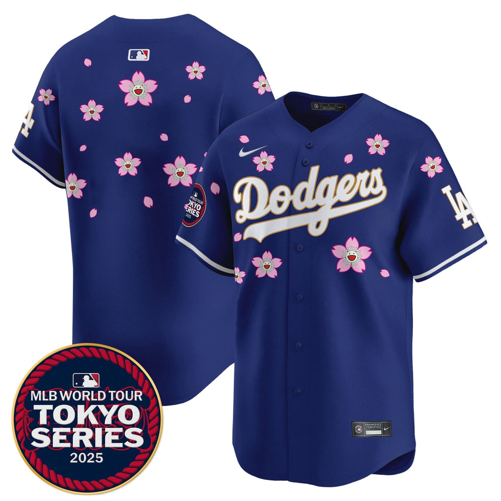 Dodgers Tokyo Series 2025 Gold Trim Vapor Premier Limited Jersey - Stitched
