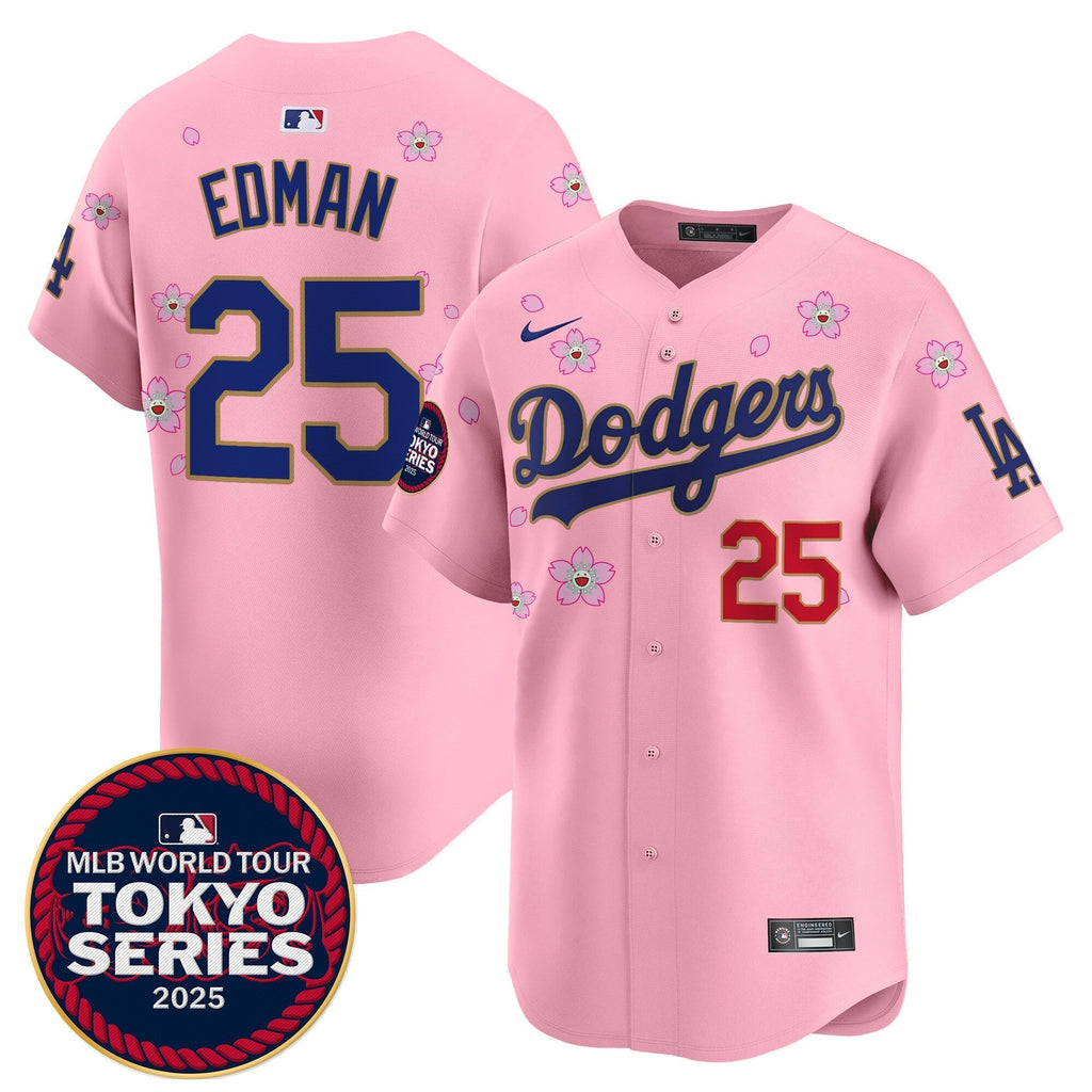 Dodgers Tokyo Series 2025 Gold Trim Vapor Premier Limited Jersey - Stitched