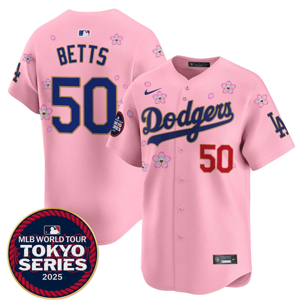 Dodgers Tokyo Series 2025 Gold Trim Vapor Premier Limited Jersey - Stitched