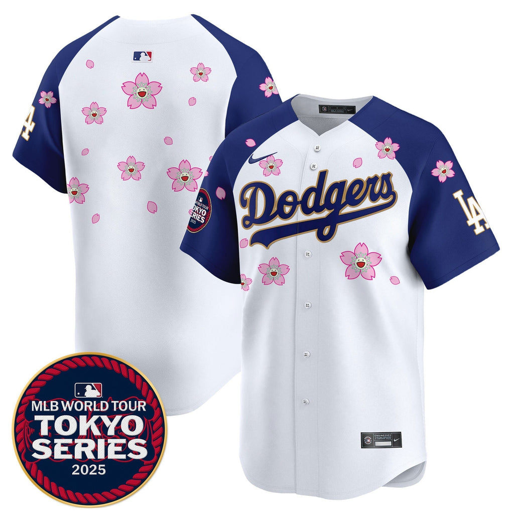 Dodgers Tokyo Series 2025 Gold Trim Vapor Premier Limited Jersey - Stitched