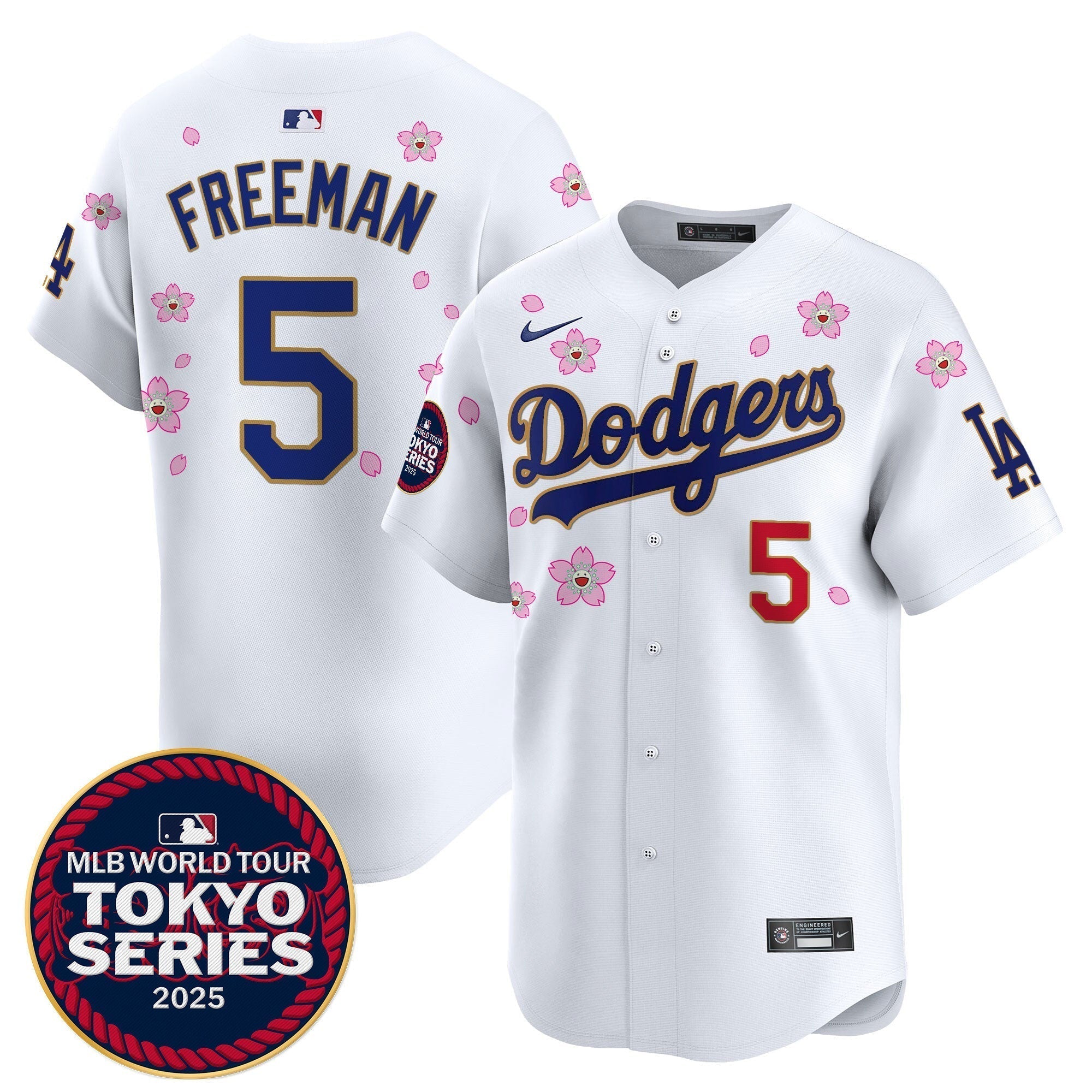 Dodgers Tokyo Series 2025 Gold Trim Vapor Premier Limited Jersey V2 - Stitched