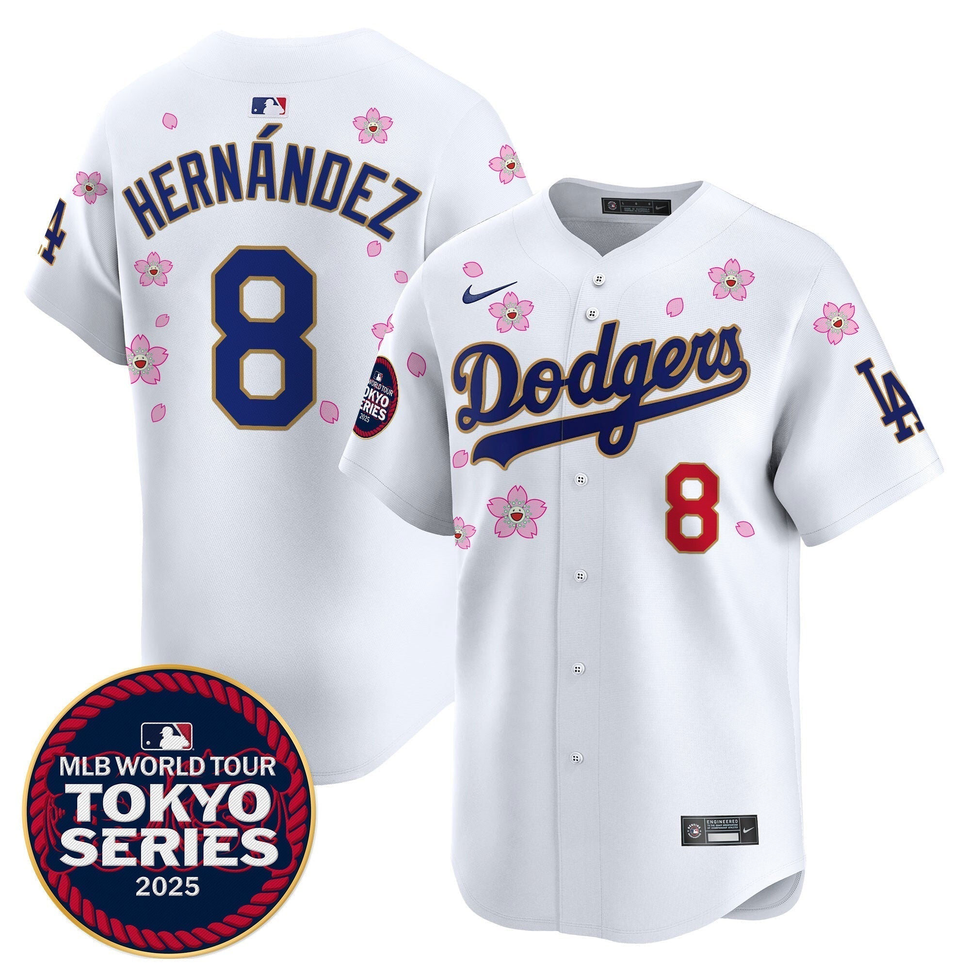 Dodgers Tokyo Series 2025 Gold Trim Vapor Premier Limited Jersey V2 - Stitched