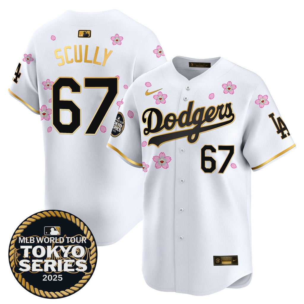 Dodgers Tokyo Series 2025 Gold Trim Vapor Premier Limited Jersey V2 - Stitched