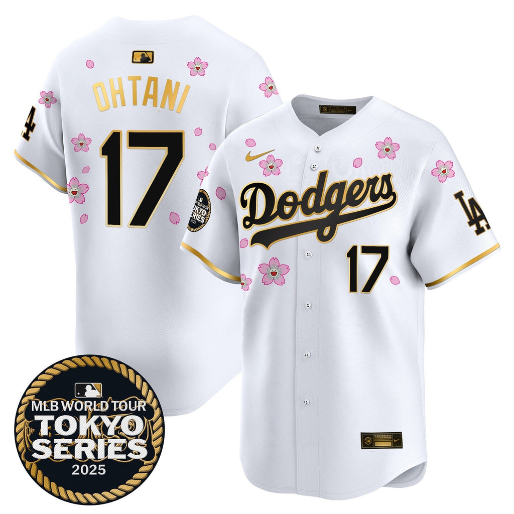 Dodgers Tokyo Series 2025 Gold Trim Vapor Premier Limited Jersey V2 - Stitched
