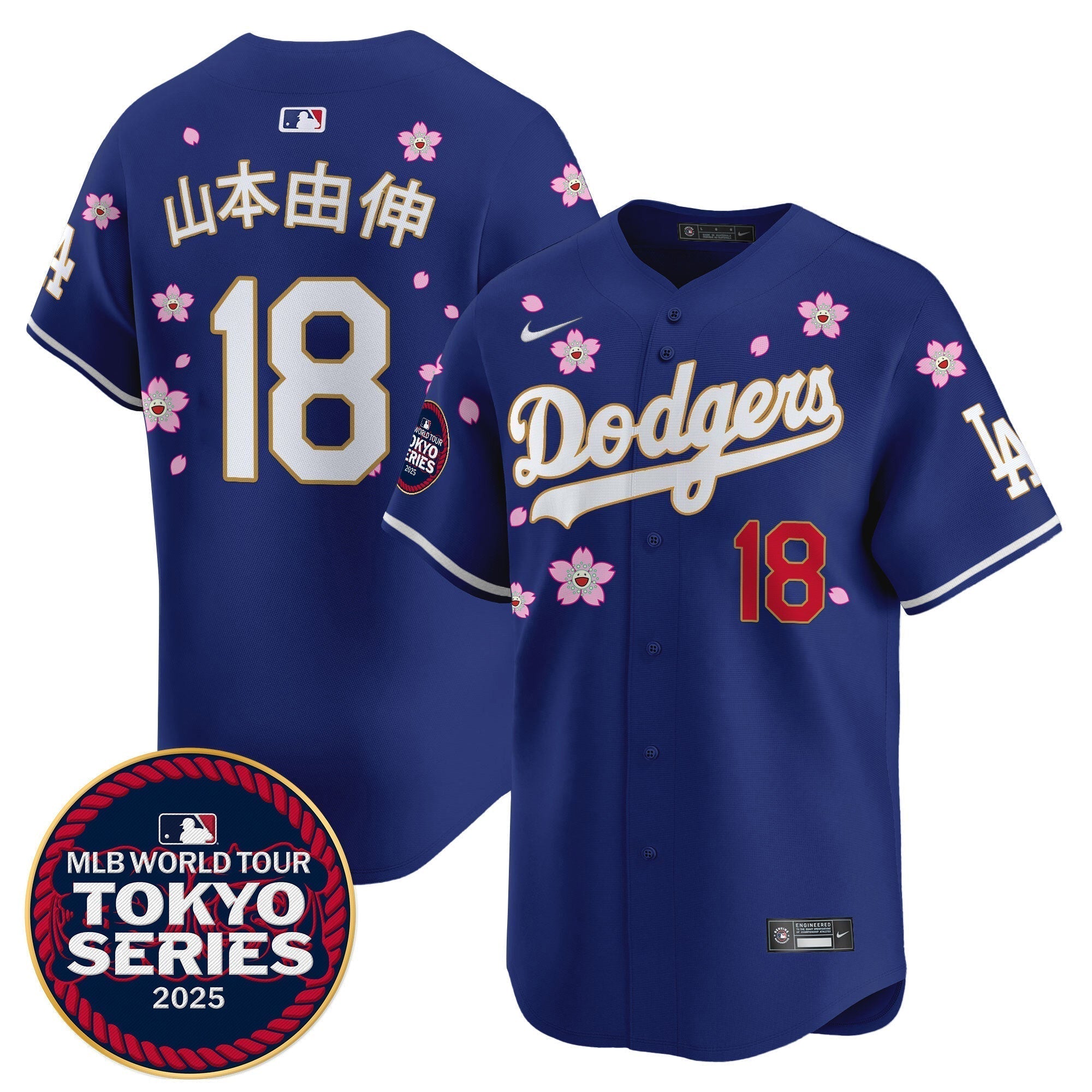 Dodgers Tokyo Series 2025 Gold Trim Vapor Premier Limited Jersey V2 - Stitched