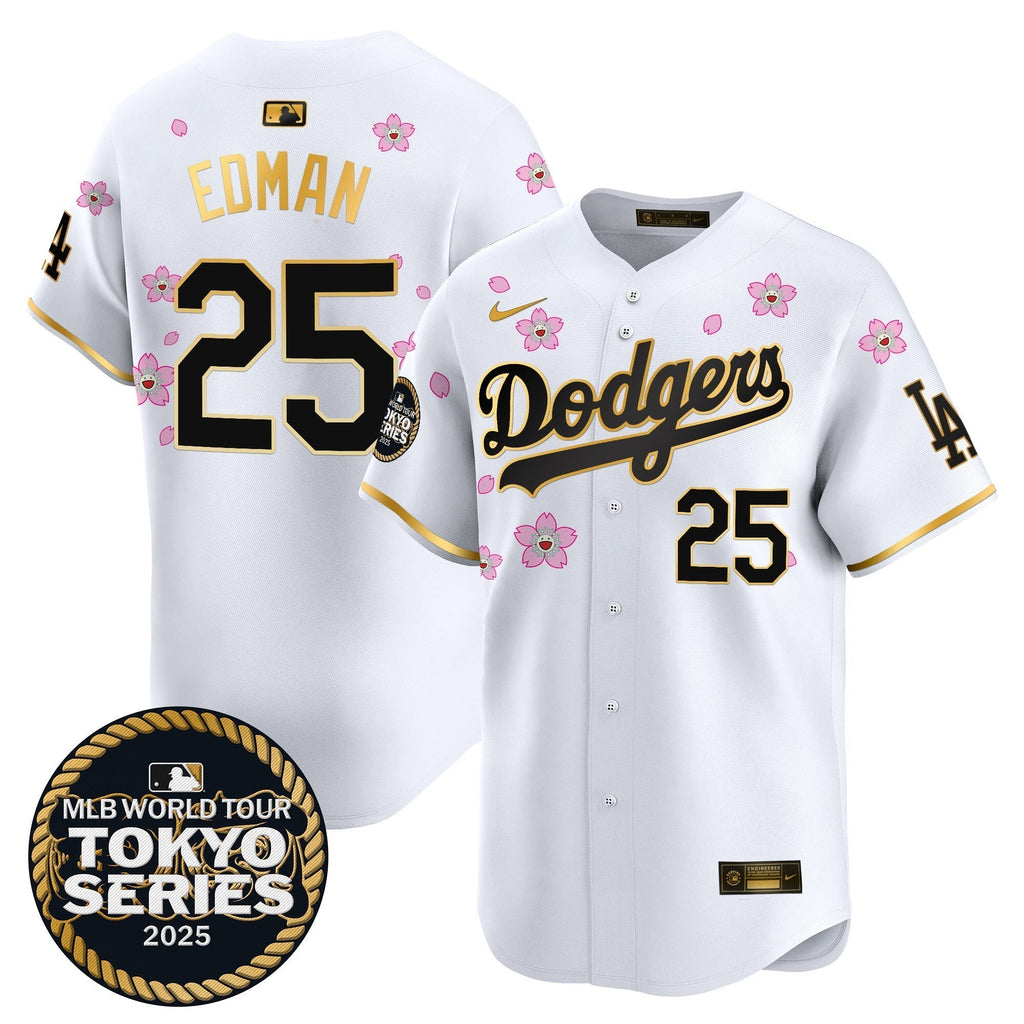 Dodgers Tokyo Series 2025 Gold Trim Vapor Premier Limited Jersey V2 - Stitched