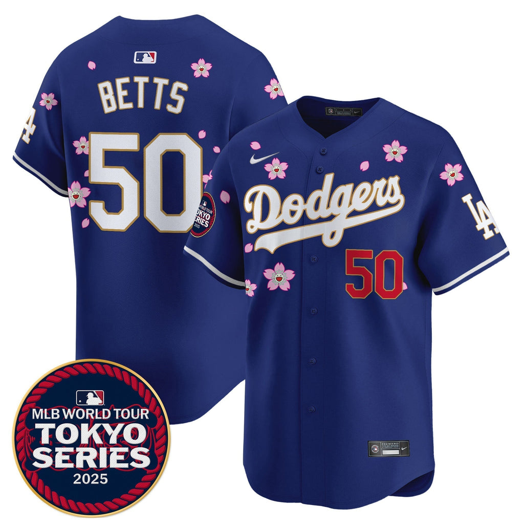 Dodgers Tokyo Series 2025 Gold Trim Vapor Premier Limited Jersey V2 - Stitched