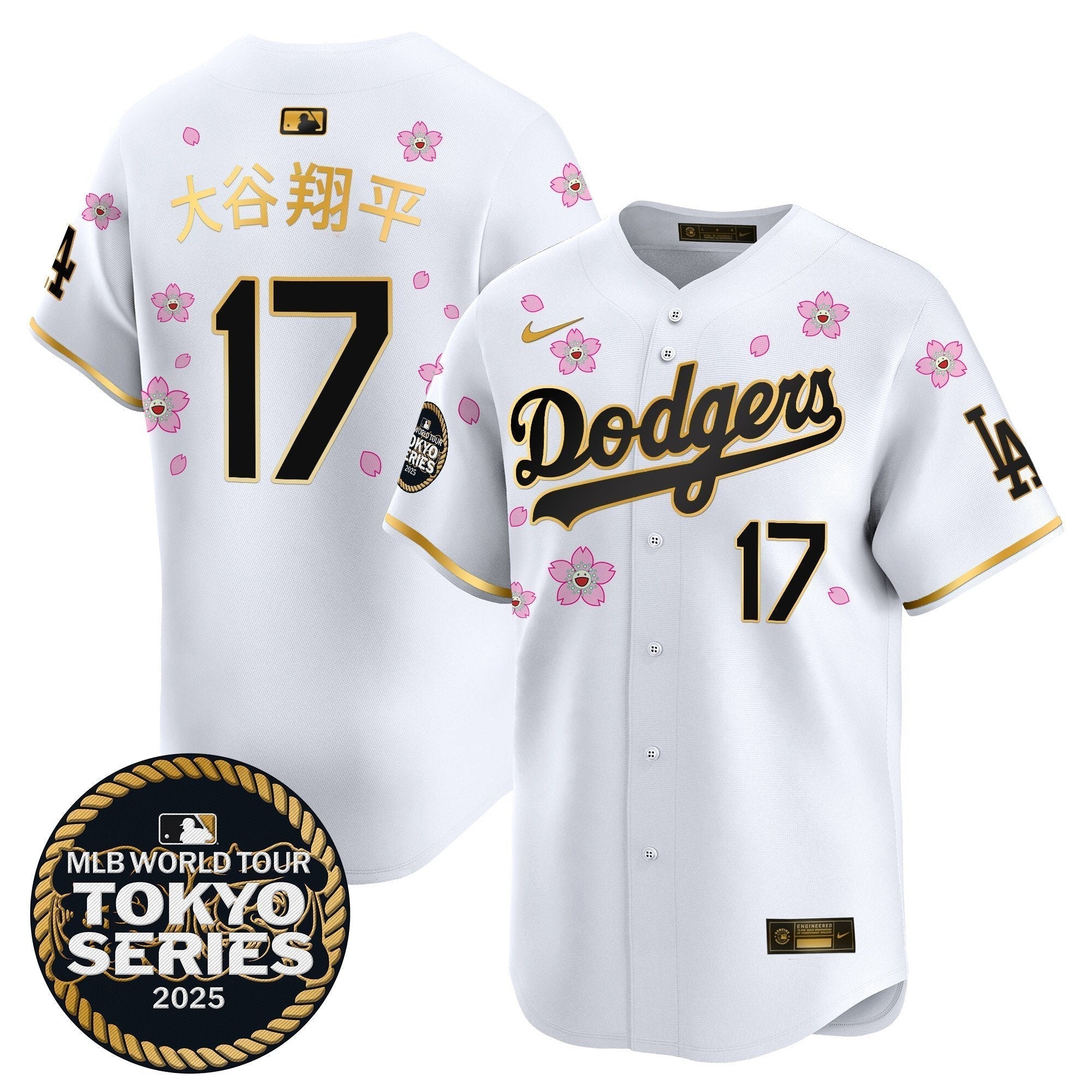 Dodgers Tokyo Series 2025 Gold Trim Vapor Premier Limited Jersey V2 - Stitched