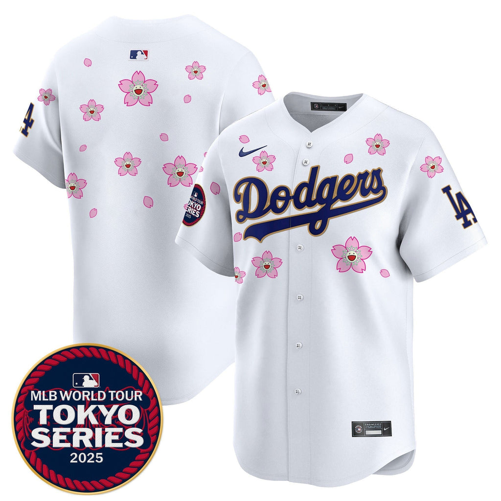 Dodgers Tokyo Series 2025 Gold Trim Vapor Premier Limited Jersey V2 - Stitched