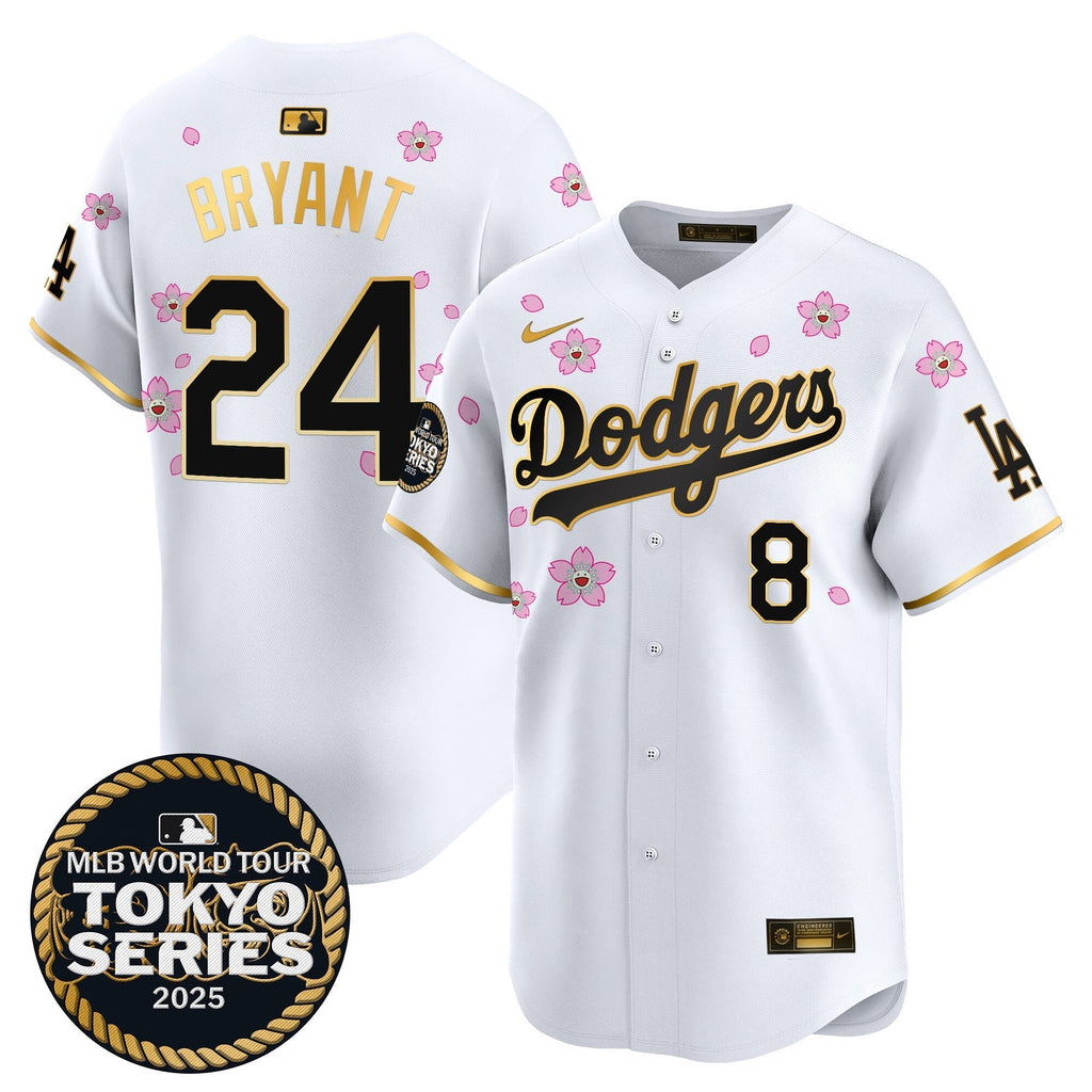 Dodgers Tokyo Series 2025 Gold Trim Vapor Premier Limited Jersey V2 - Stitched