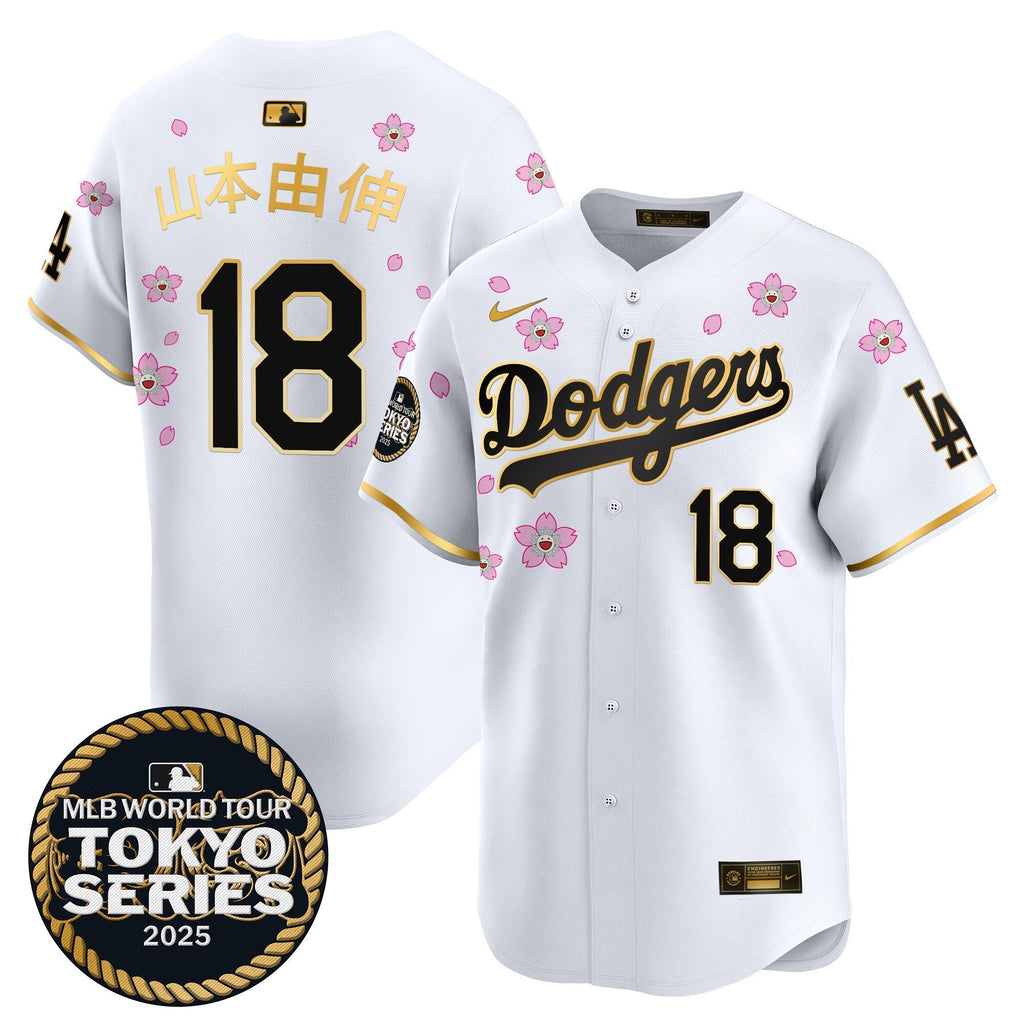 Dodgers Tokyo Series 2025 Gold Trim Vapor Premier Limited Jersey V2 - Stitched