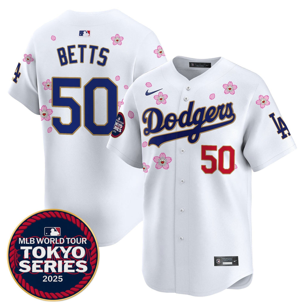 Dodgers Tokyo Series 2025 Gold Trim Vapor Premier Limited Jersey V2 - Stitched