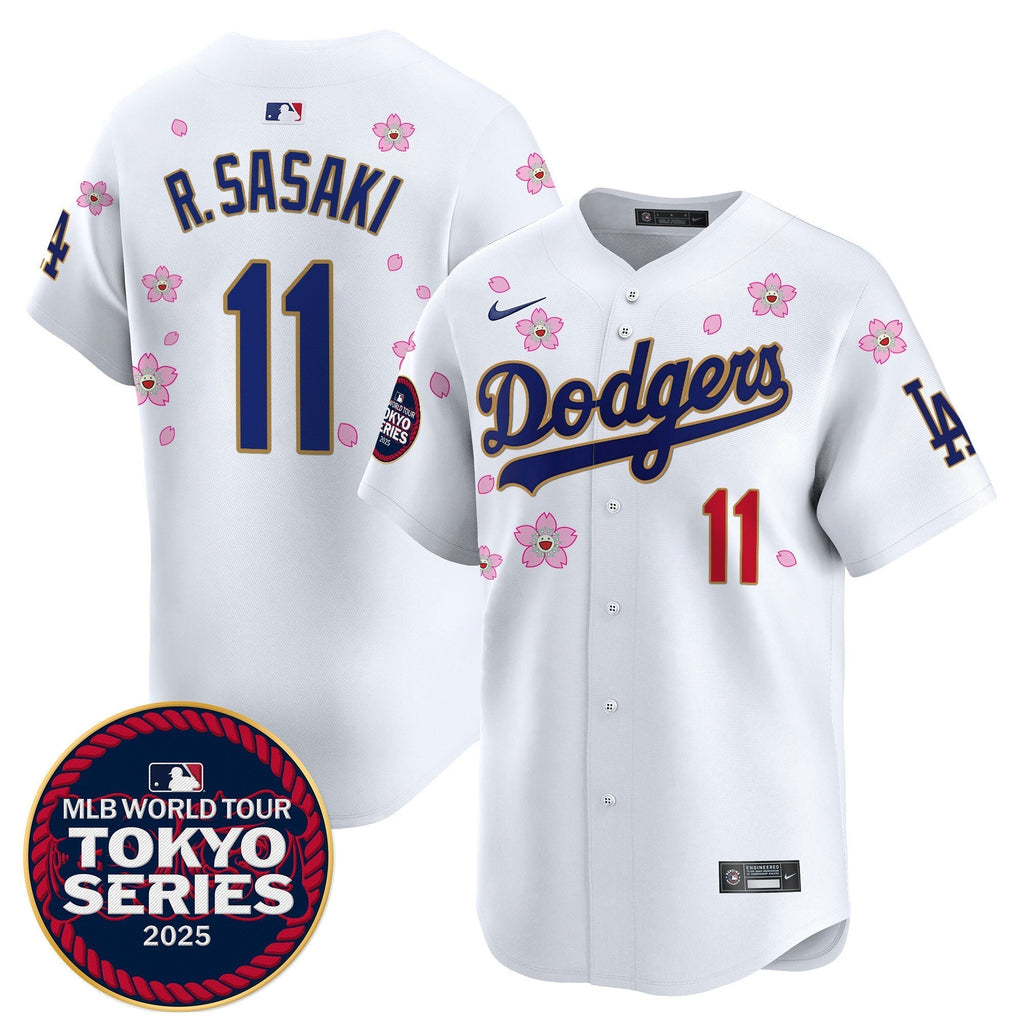 Dodgers Tokyo Series 2025 Gold Trim Vapor Premier Limited Jersey V2 - Stitched
