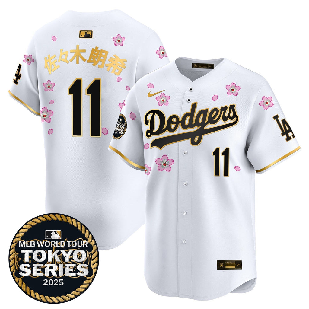 Dodgers Tokyo Series 2025 Gold Trim Vapor Premier Limited Jersey V2 - Stitched