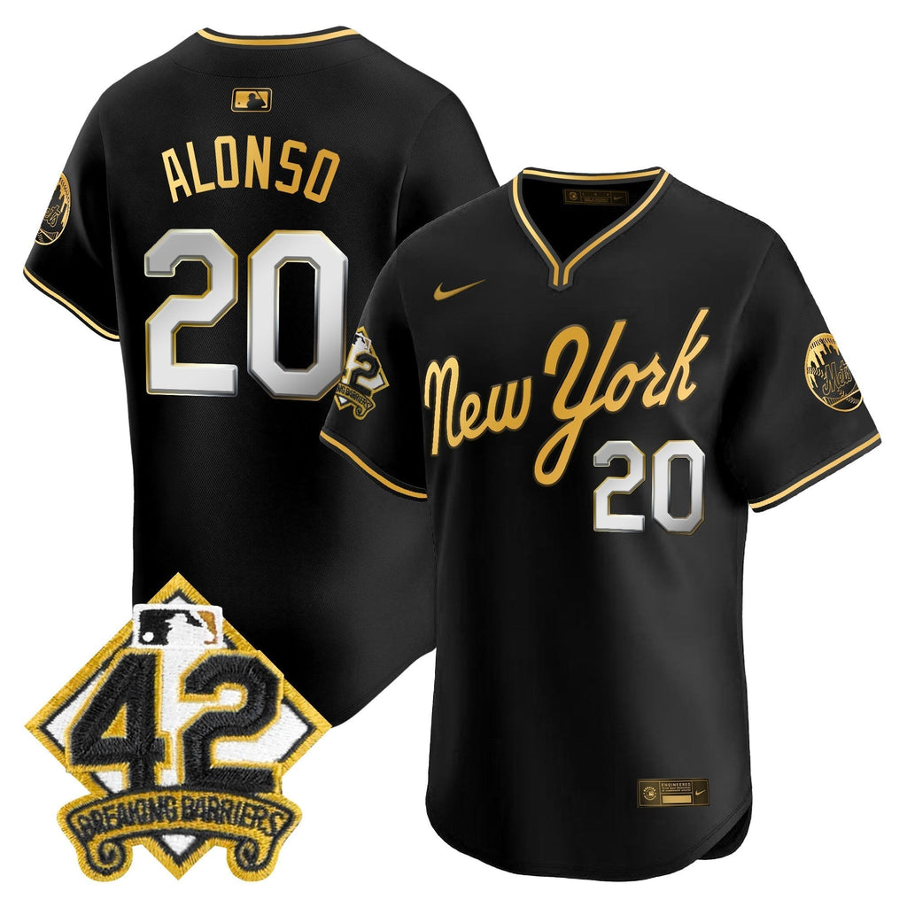 NYM 2025 Jackie Robinson Patch Road Alternate Jersey â€“ All Stitched
