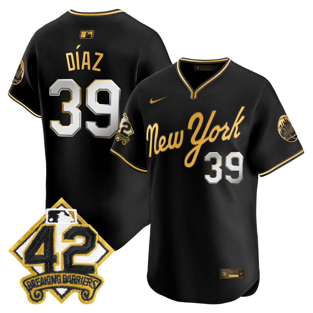 NYM 2025 Jackie Robinson Patch Road Alternate Jersey â€“ All Stitched