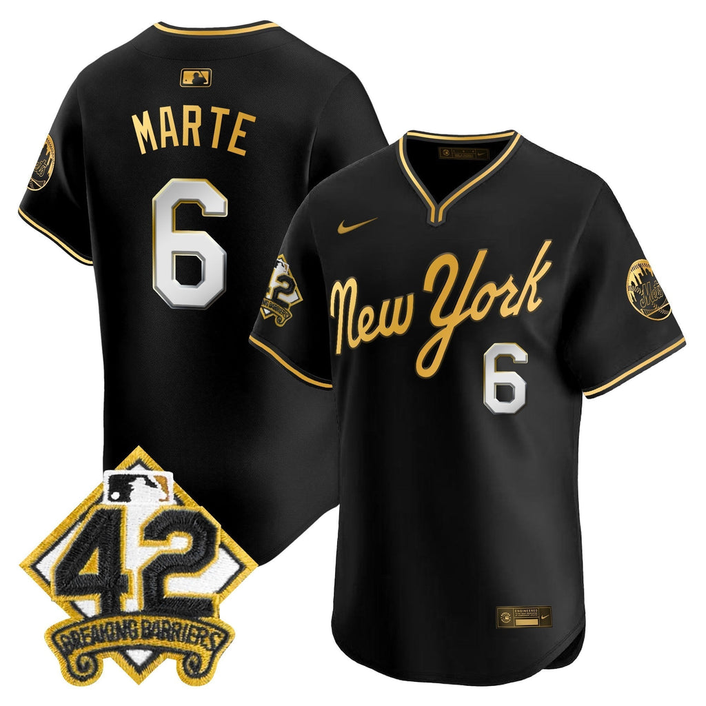 NYM 2025 Jackie Robinson Patch Road Alternate Jersey â€“ All Stitched