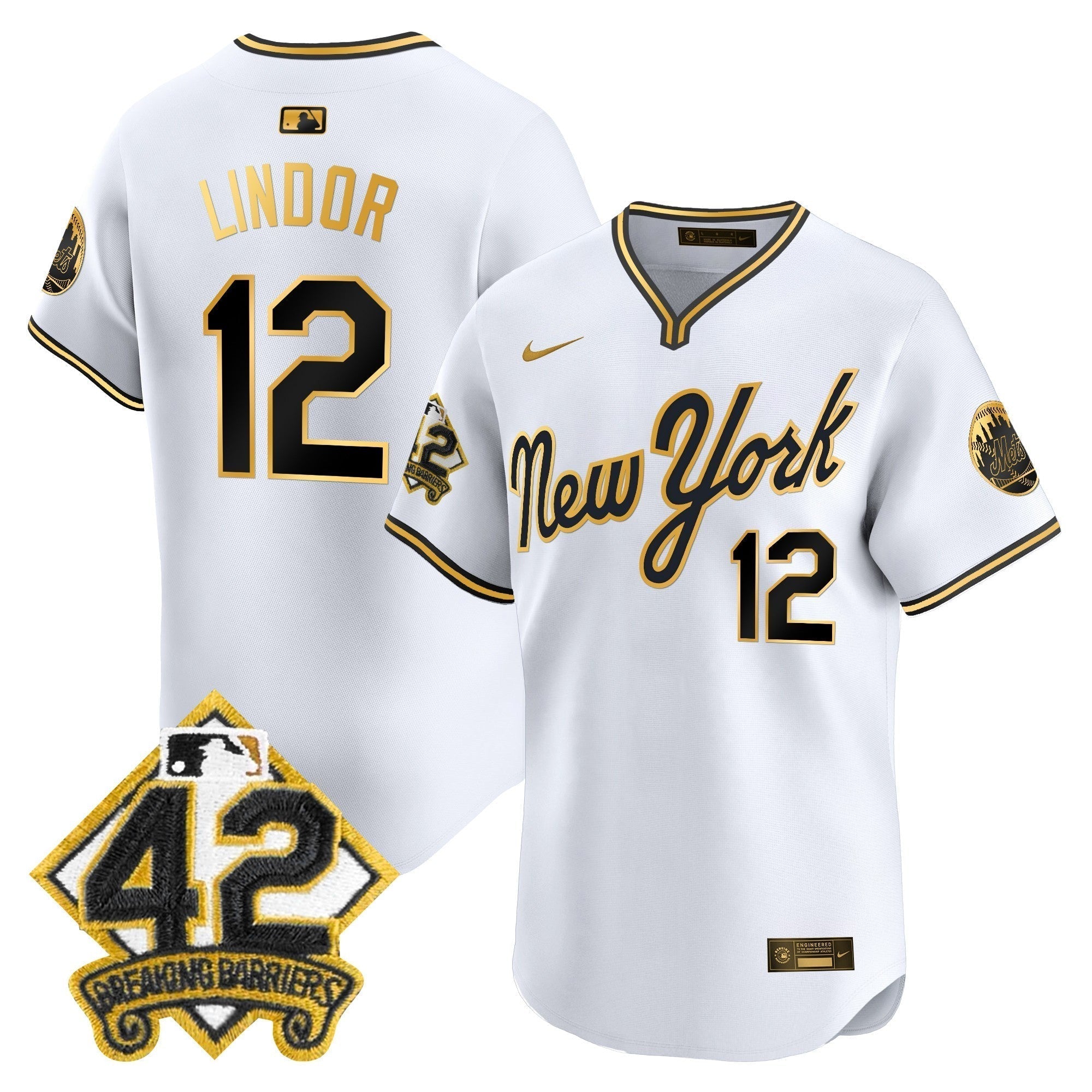 NYM 2025 Jackie Robinson Patch Road Alternate Jersey â€“ All Stitched