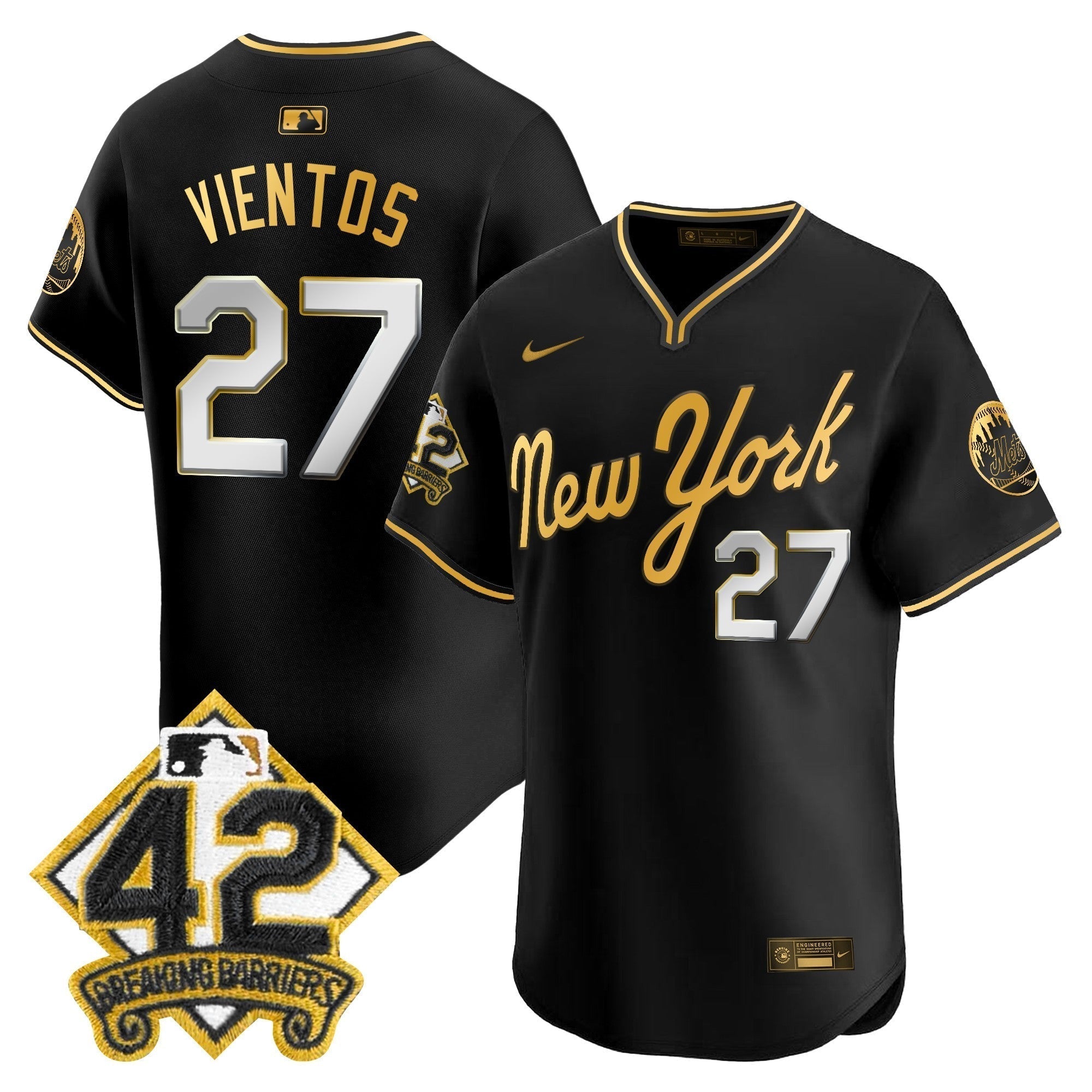 NYM 2025 Jackie Robinson Patch Road Alternate Jersey â€“ All Stitched