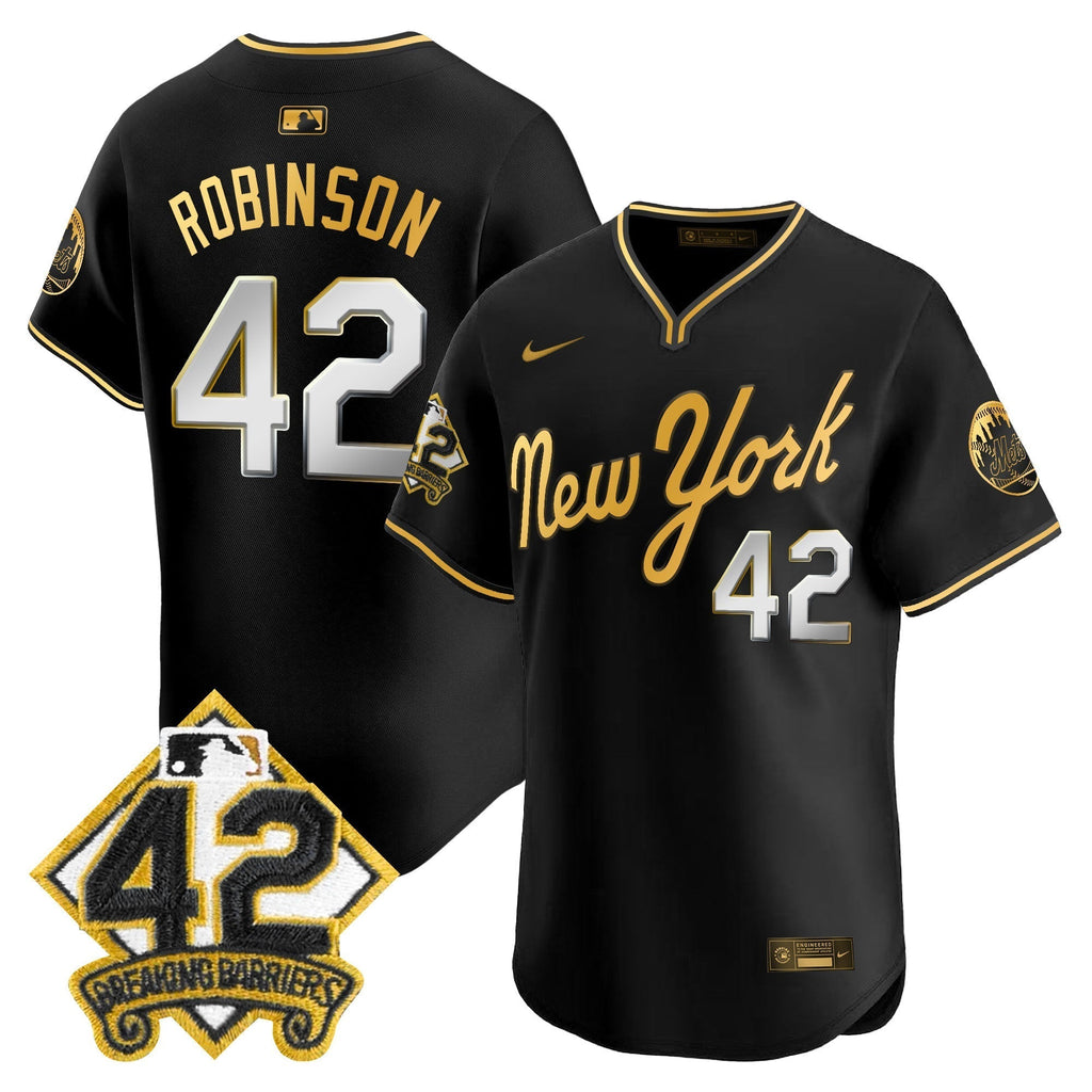 NYM 2025 Jackie Robinson Patch Road Alternate Jersey â€“ All Stitched