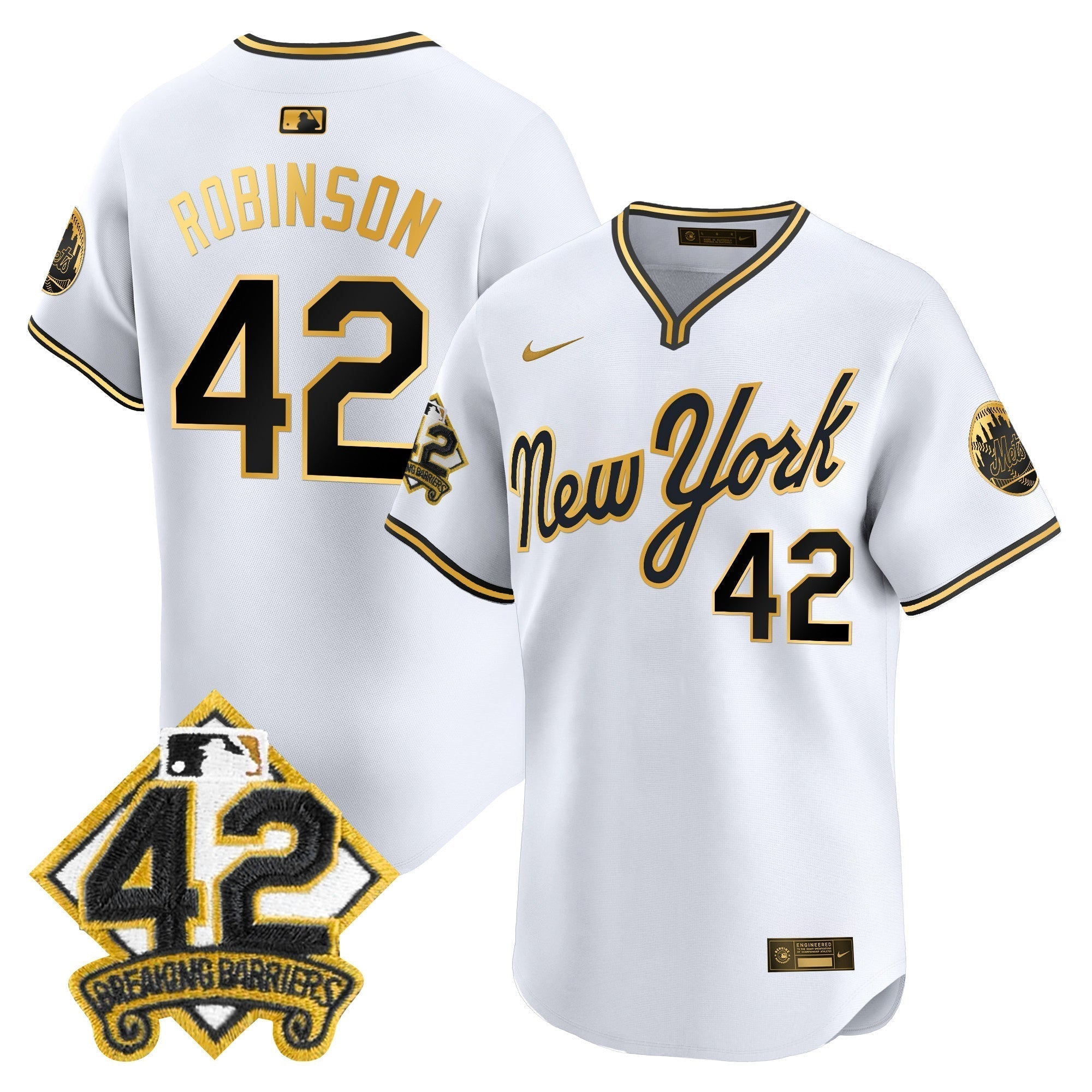 NYM 2025 Jackie Robinson Patch Road Alternate Jersey â€“ All Stitched