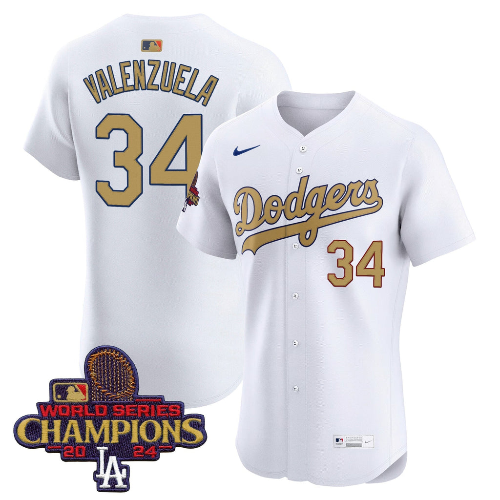 Dodgers 2025 Gold Vapor Premier Elite Men Jersey - All Stitched