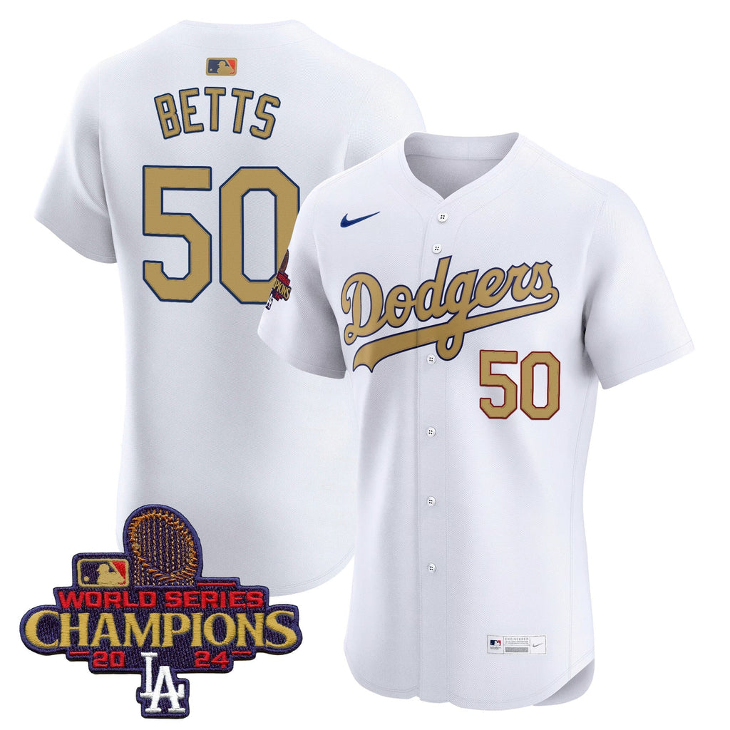 Dodgers 2025 Gold Vapor Premier Elite Men Jersey - All Stitched