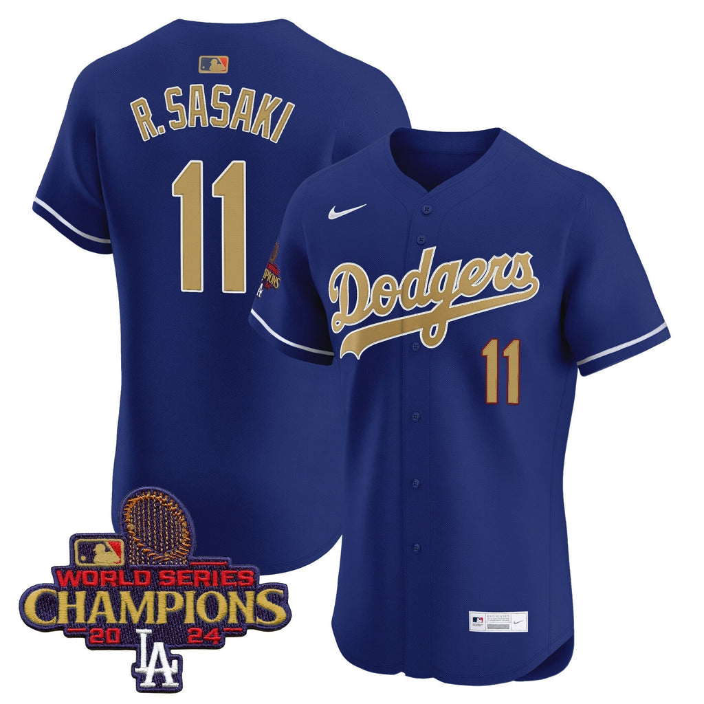 Dodgers 2025 Gold Vapor Premier Elite Jersey - All Stitched