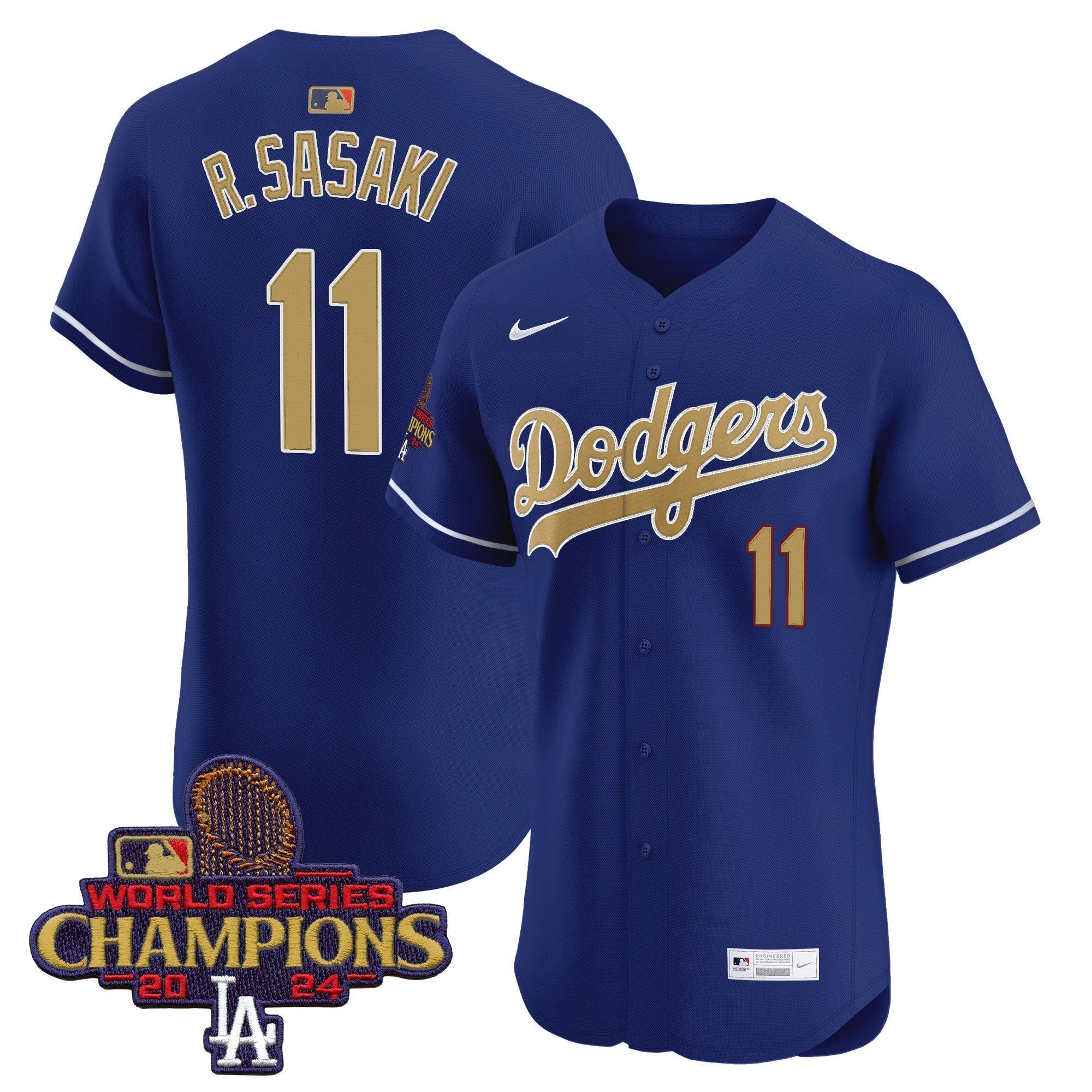Dodgers 2025 Gold Vapor Premier Elite Jersey - All Stitched