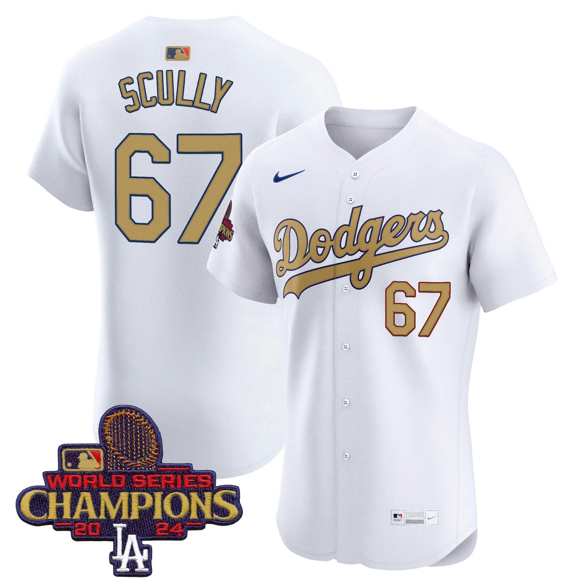 Dodgers 2025 Gold Vapor Premier Elite Men Jersey - All Stitched