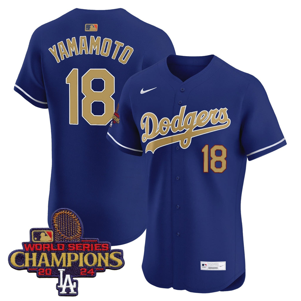 Dodgers 2025 Gold Vapor Premier Elite Jersey - All Stitched
